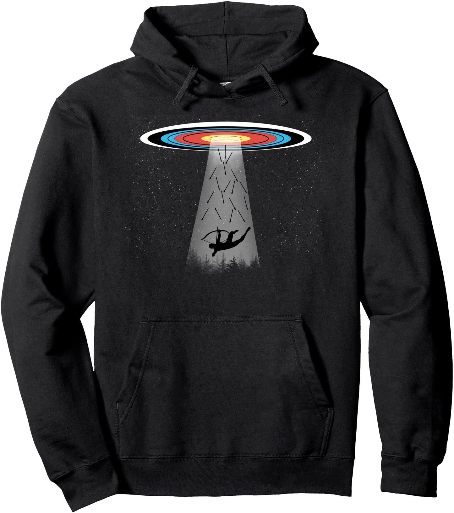 Traditional Archery Funny Ufo Archery Target Recurve Bow Pullover Hoodie