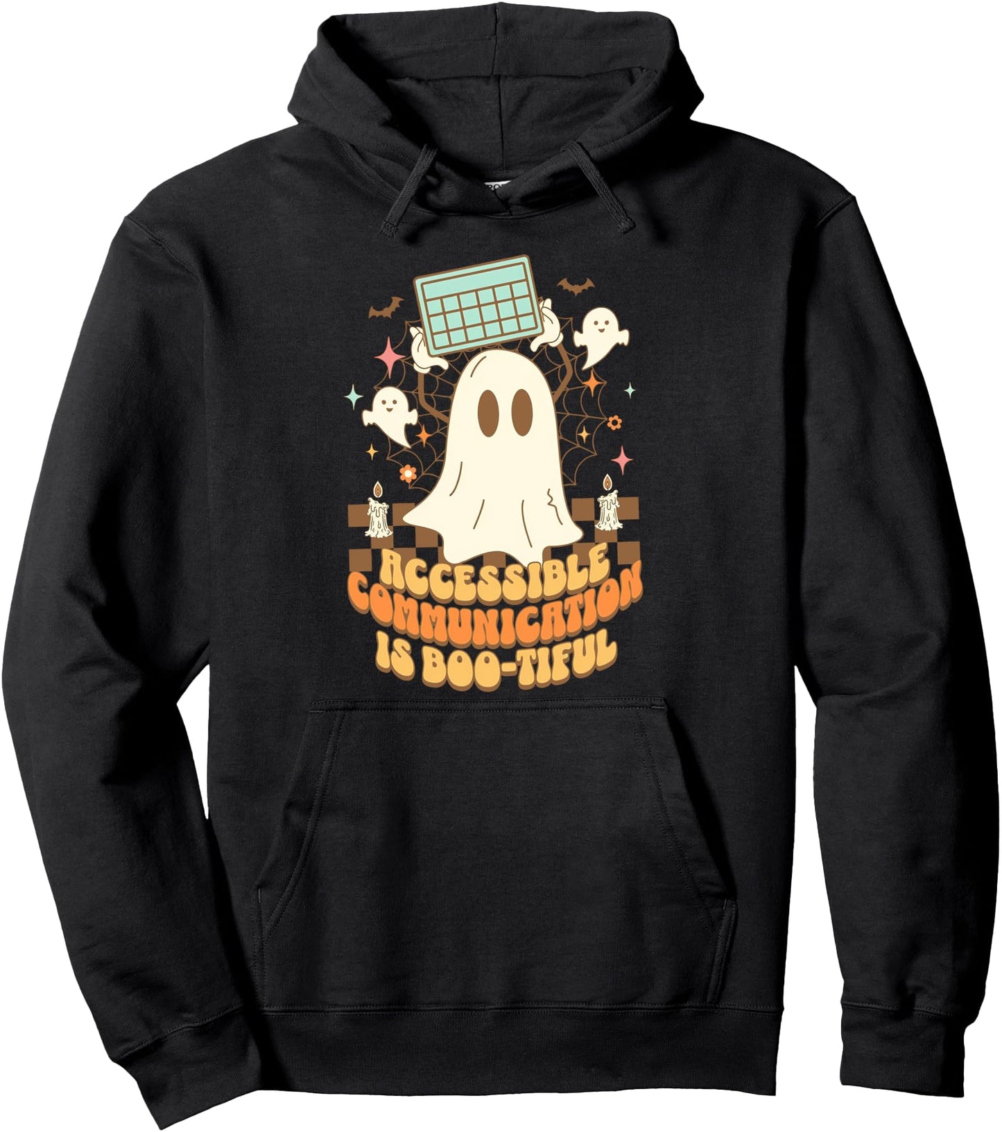 Accessible Communication Is Boo-tiful Ghost AAC Halloween Pullover Hoodie