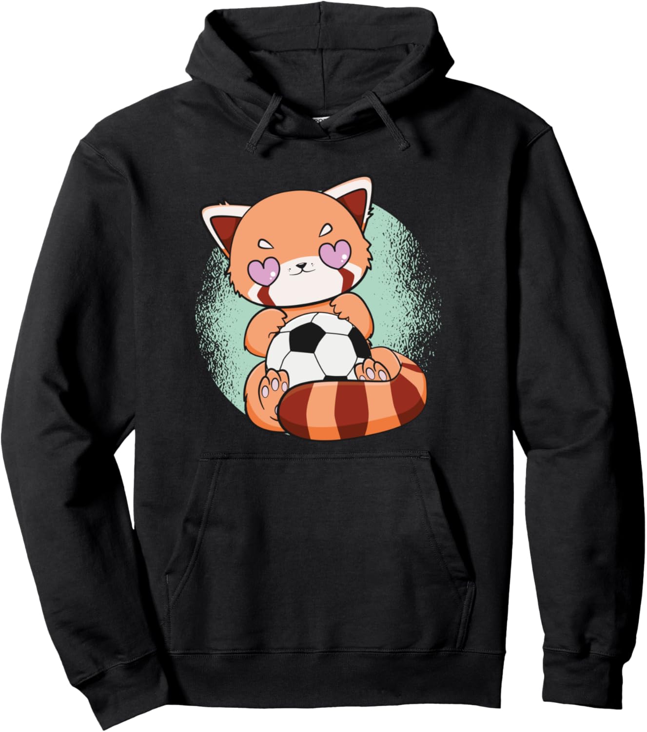 Red Panda With Soccer Football Team Sport Anime Pullover Hoodie