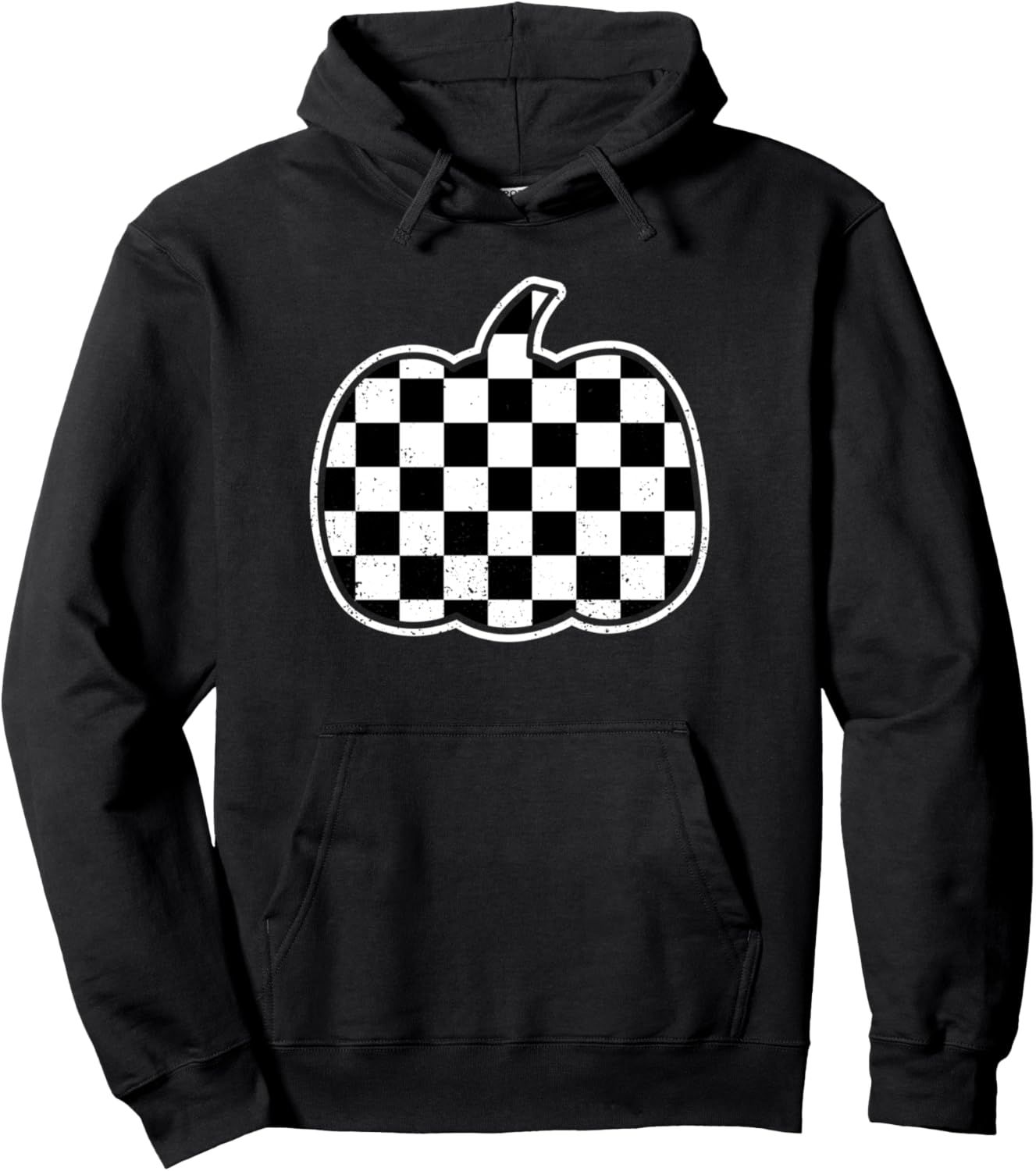 Checkered Pumpkin Retro Race Car Flag Toddler Boys Halloween Pullover Hoodie