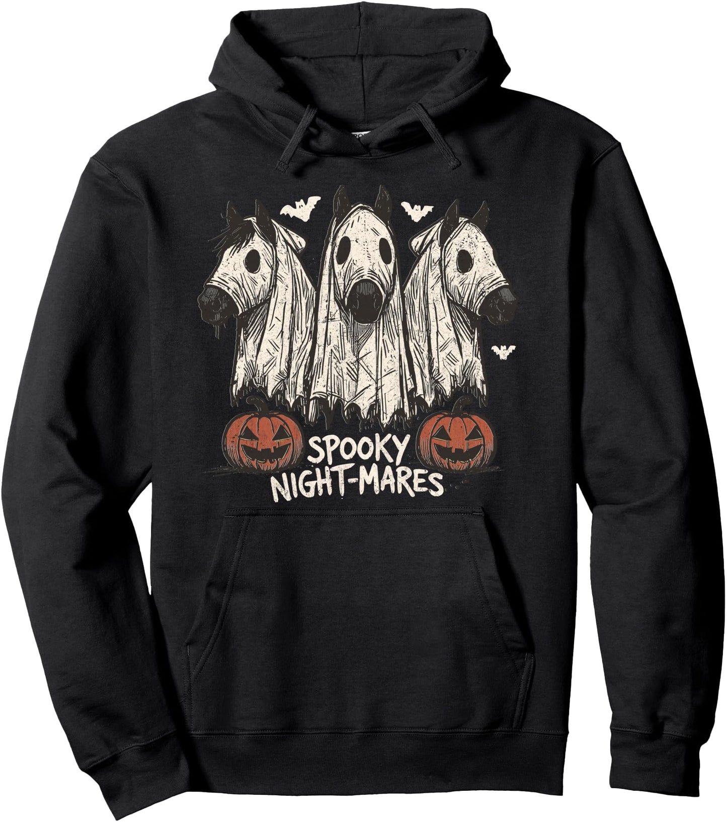 Spooky Night-Mares Halloween Horse Ghost Funny Spooky Season Pullover Hoodie