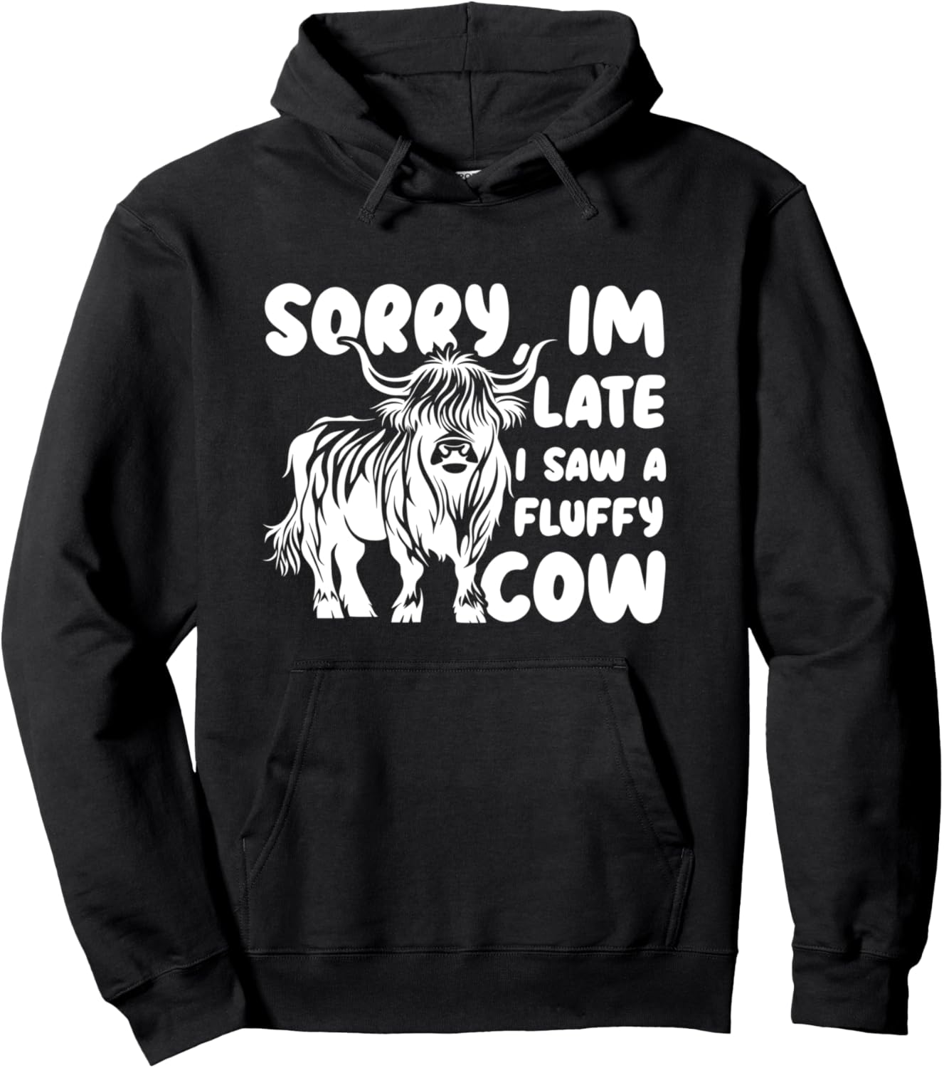 Highland Cow Cute Fluffy Cow Funny Farmer Farm Animal Pullover Hoodie