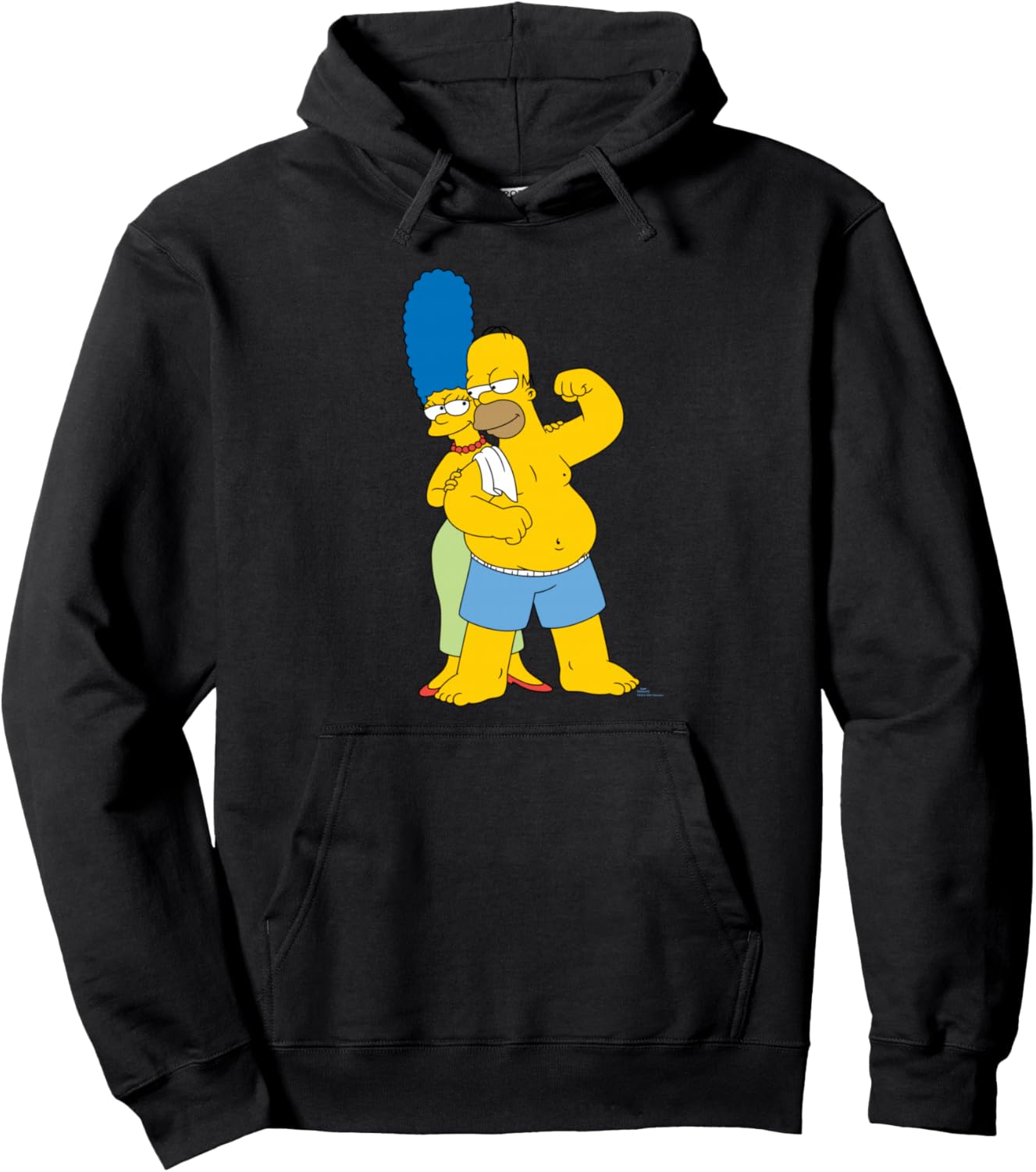 The Simpsons Marge and Flexing Homer Valentine\u2019s Day Couple Pullover Hoodie