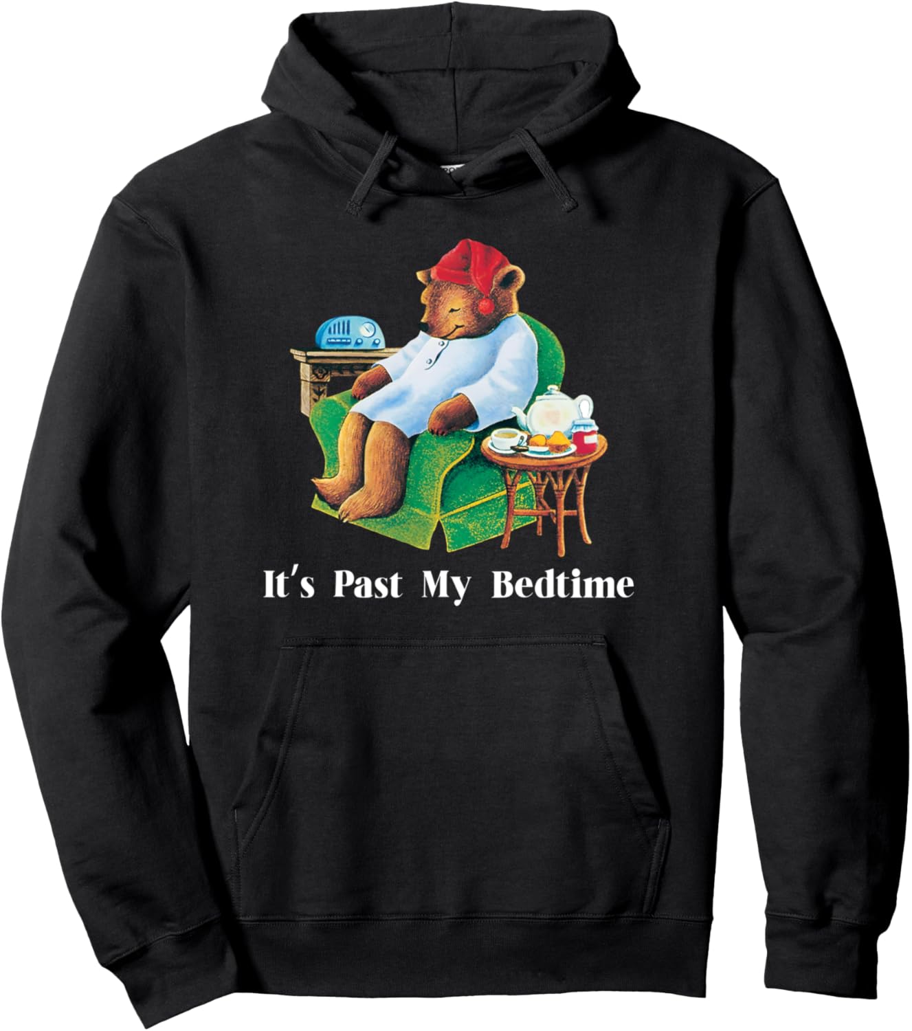 It's Past My Bedtime Funny Bear Lover Vintage For Men Women Pullover Hoodie