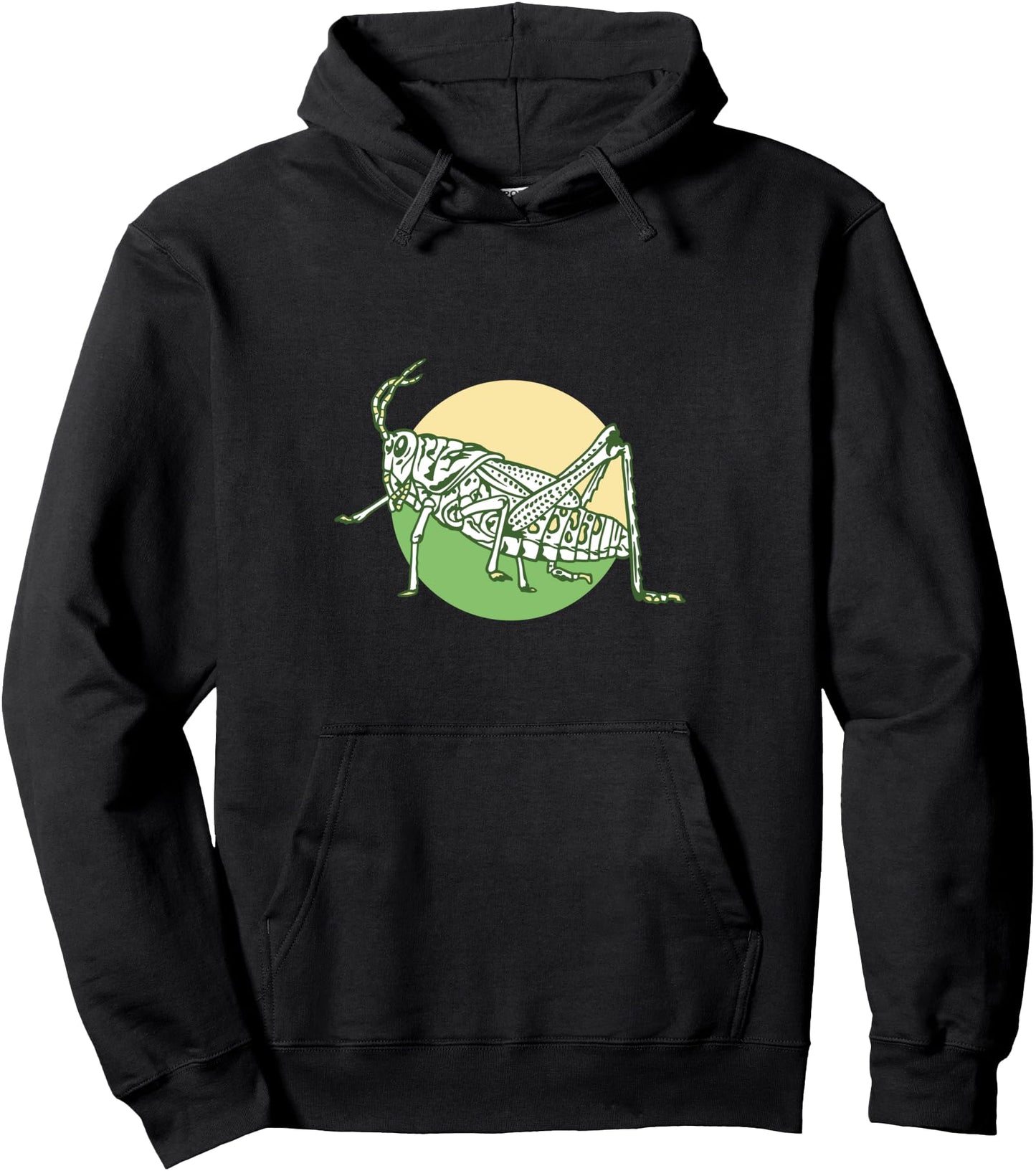 Grass Hopper On Green Background Cool Japanese Simple Pullover Hoodie