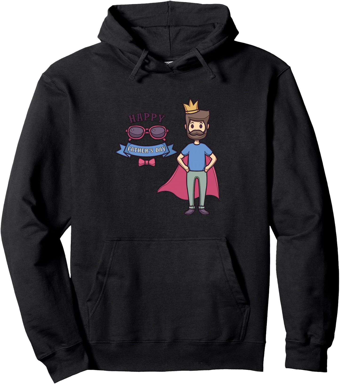 King Of Cool Cartoon Character With Crown Superhero Design Pullover Hoodie