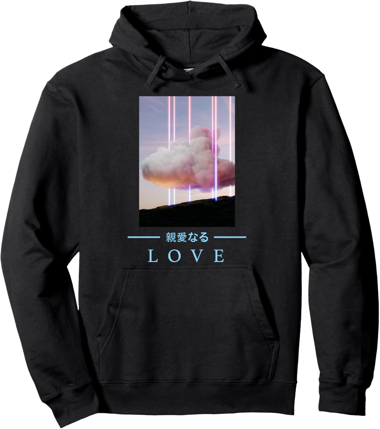 Retrowave - LOVE - Japanese Art Aesthetic Vaporwave Anime Pullover Hoodie