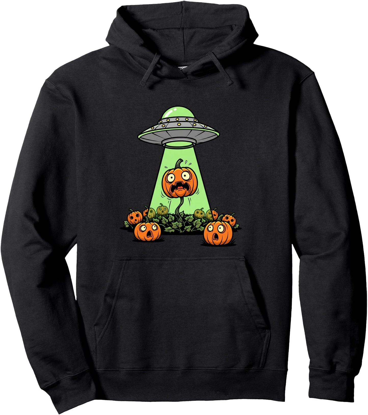 Alien Abduction Funny Pumpkin Halloween Light UFO Tee Jack O Pullover Hoodie