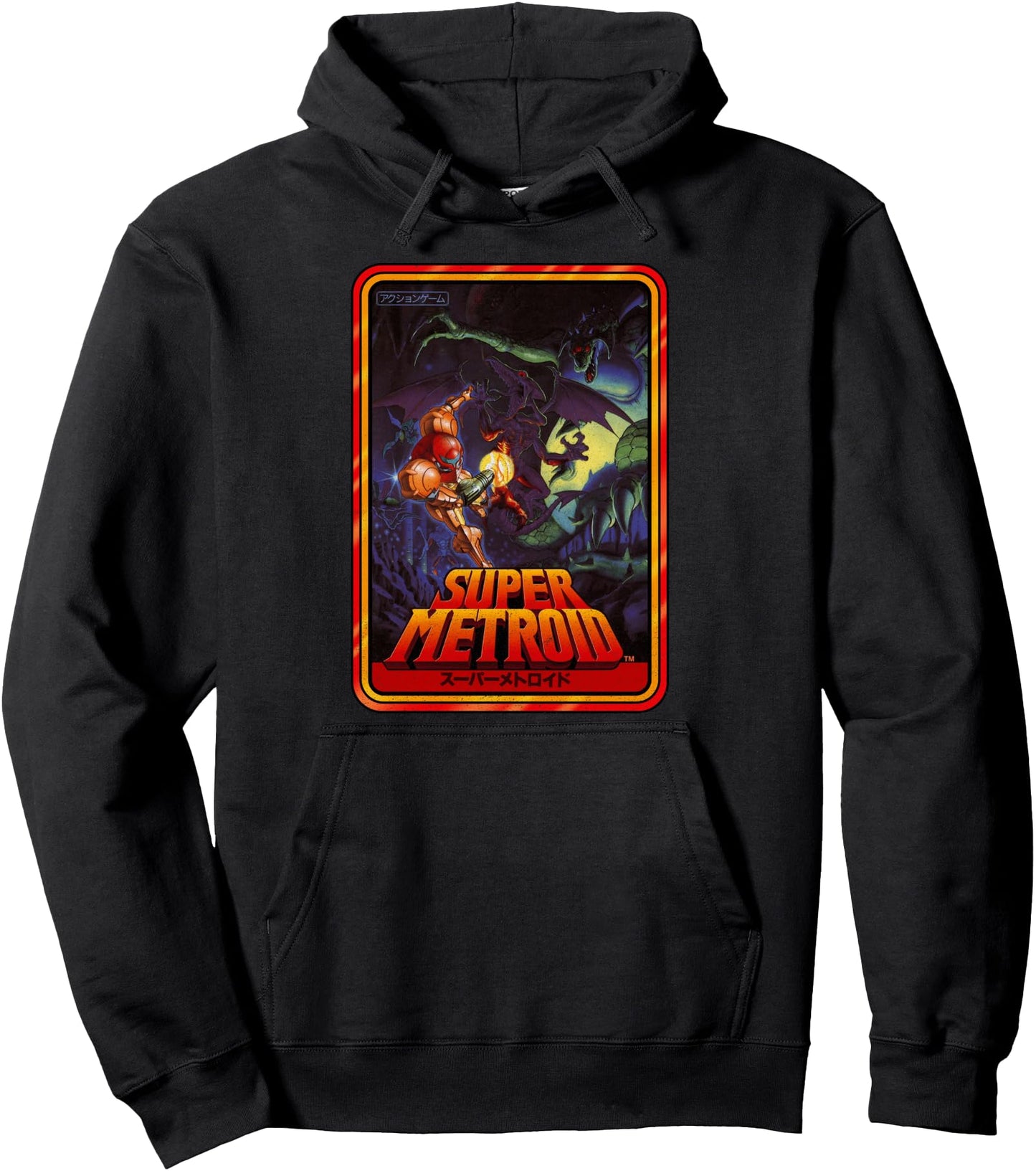 Nintendo Super Metroid Kanji Poster Style Pullover Hoodie