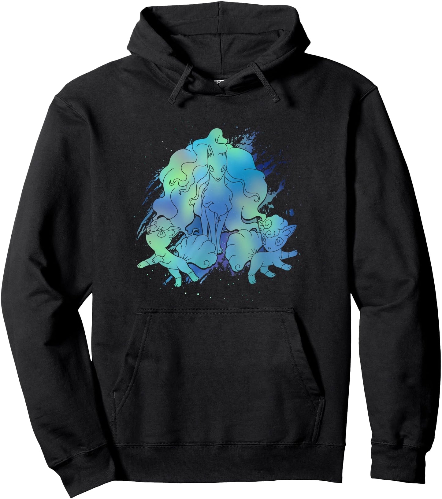 Pokmon Alolan Ninetales & Vulpix Beautiful Northern Lights Pullover Hoodie