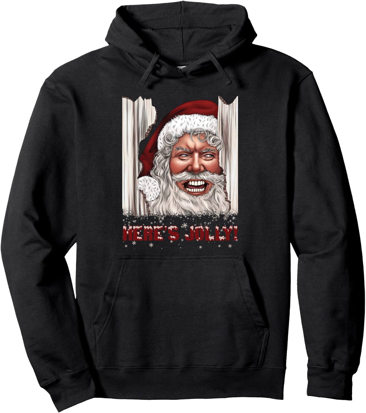Here's Jolly Scary Funny Santa Claus Horror Christmas Gift Pullover Hoodie