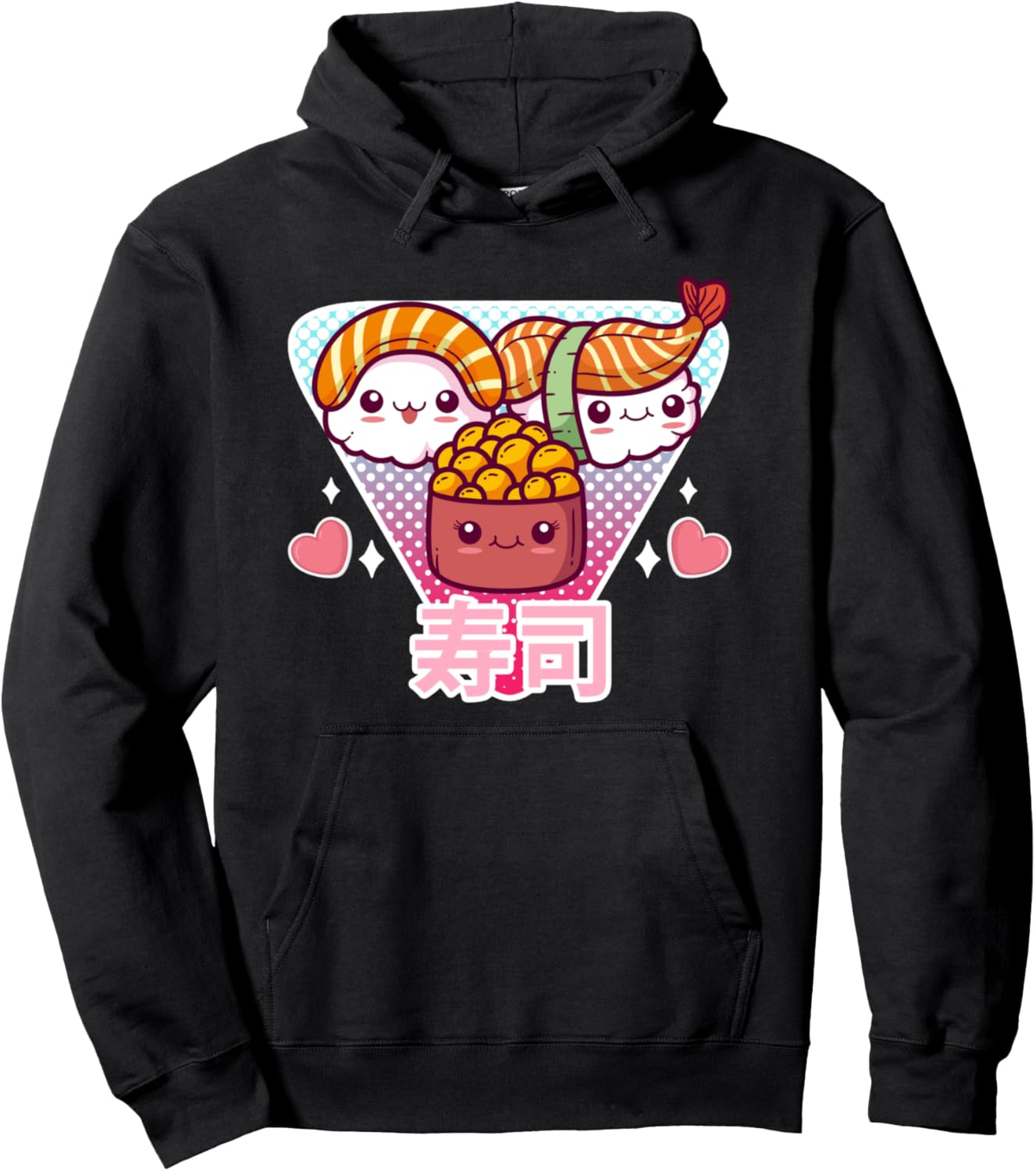 Funny Retro 90s Japanese Kawaii Sushi Anime Pullover Hoodie