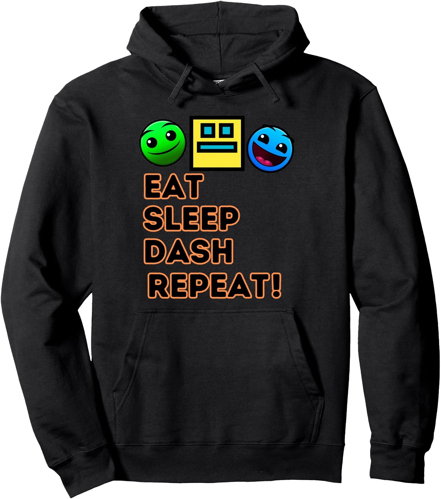 Eat Sleep Dash Repeat Video Game Geometry Video Gamer Pullover Hoodie