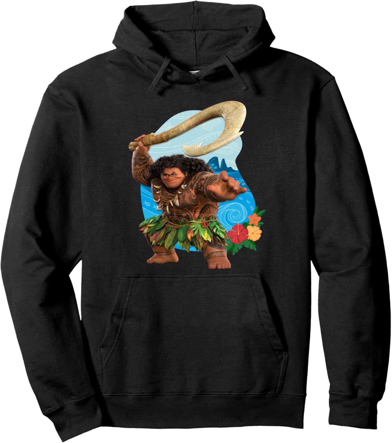 Disney Moana 2 Tropical Island Adventure Maui with Fish Hook Pullover Hoodie
