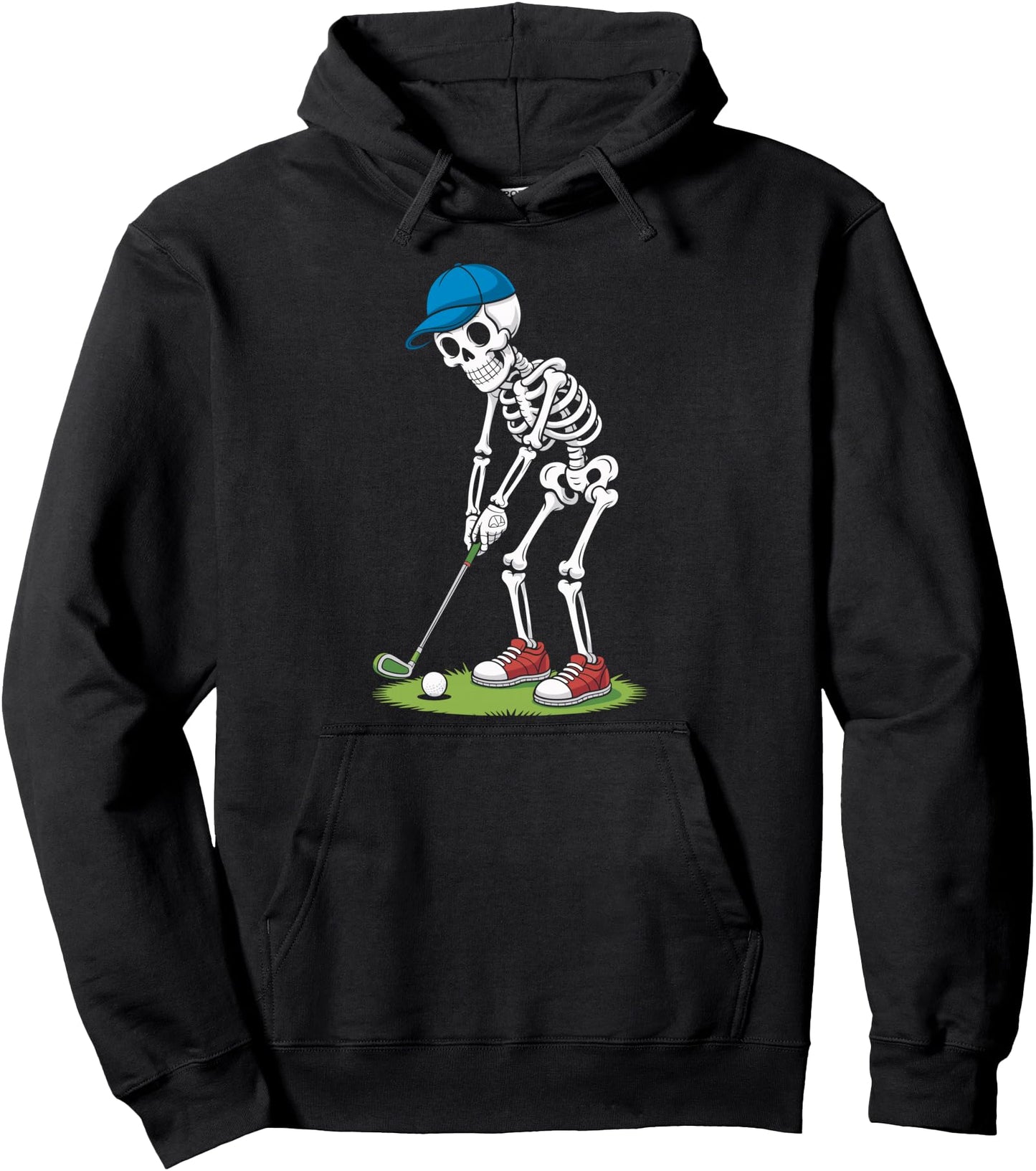 Skeleton Golf Halloween Golfer Golfing Costume Men Dad Boys Pullover Hoodie