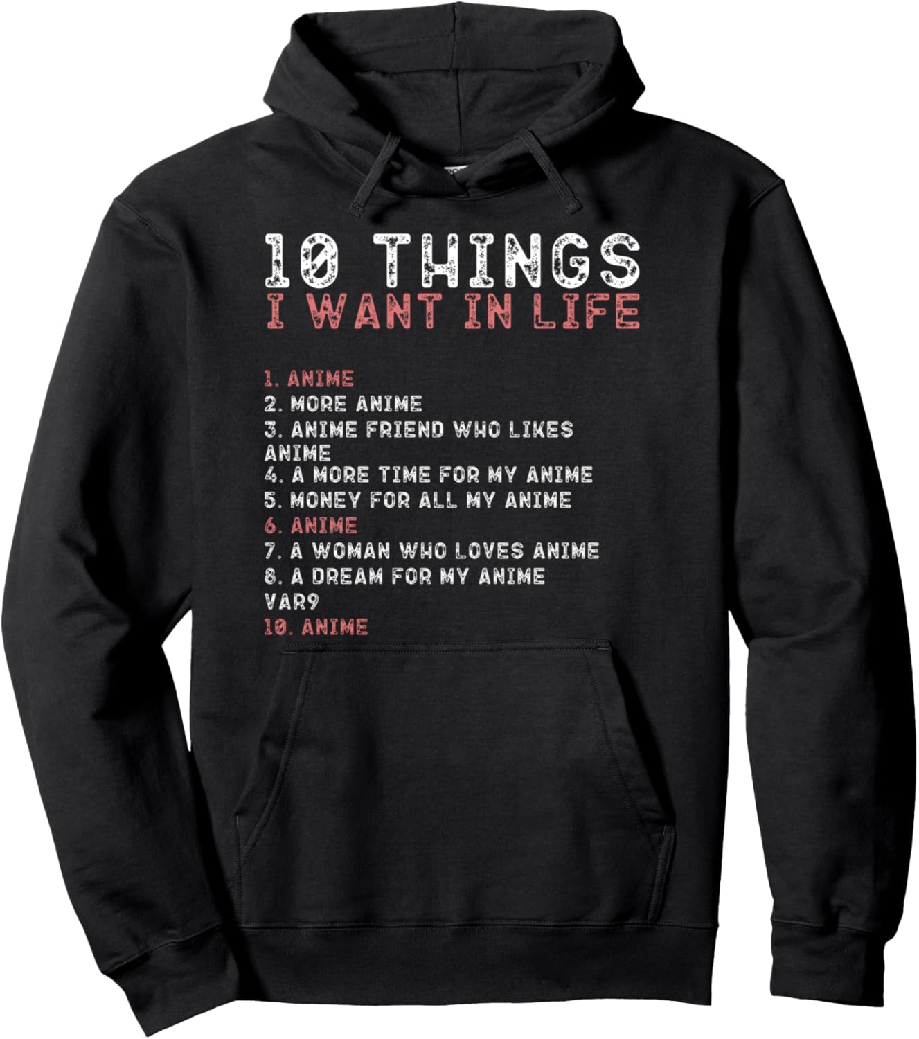10 Things I Want In My Life Shirts ANIME Lovers Men Pullover Hoodie