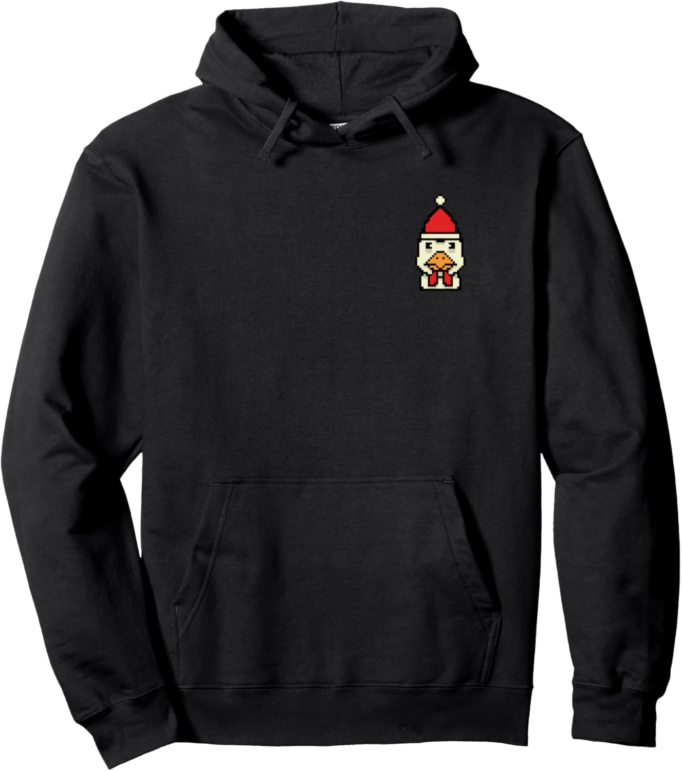 Chicken Pixelated Christmas - Funny Chicken Xmas Pullover Hoodie