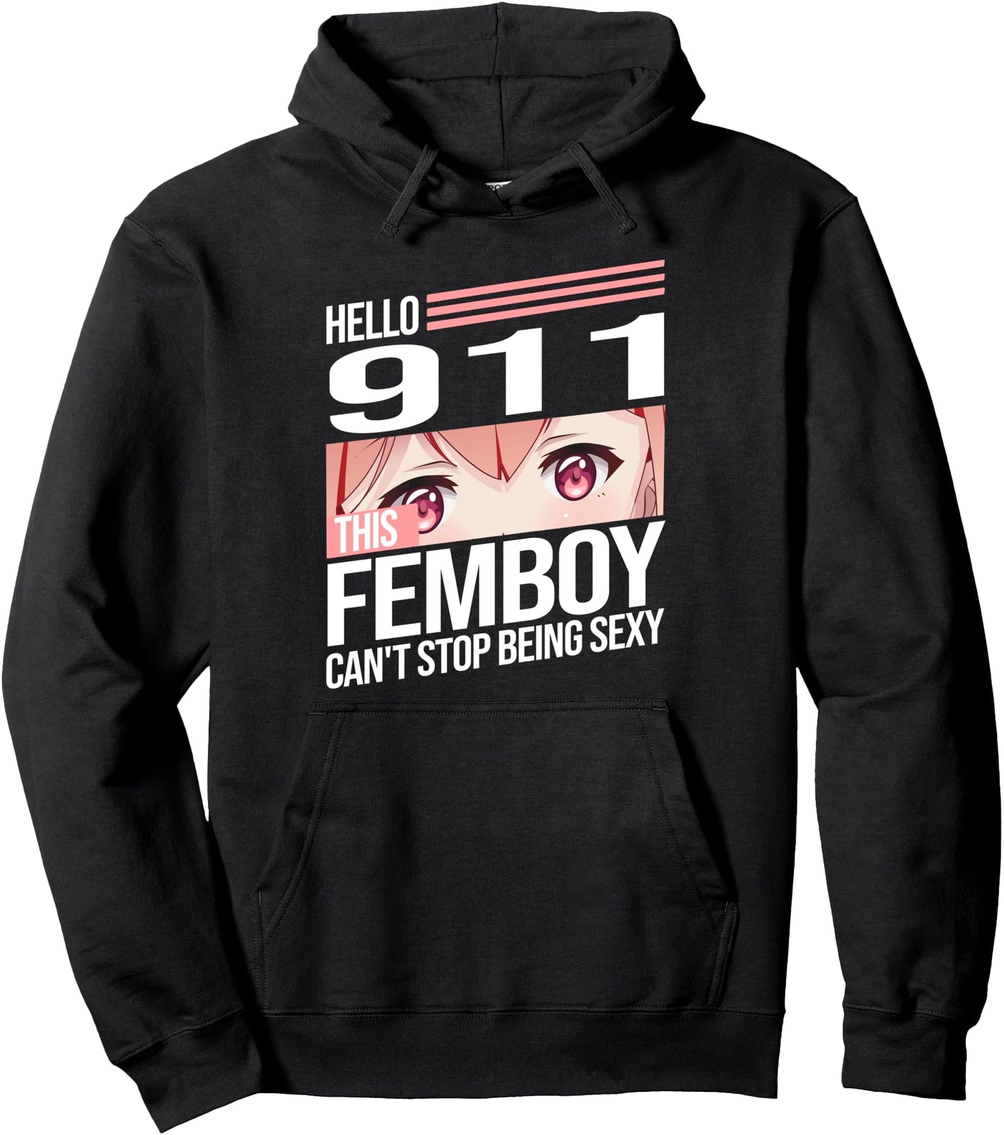 hello 911 this femboy can't stop being sexy Anime Femboy Pullover Hoodie