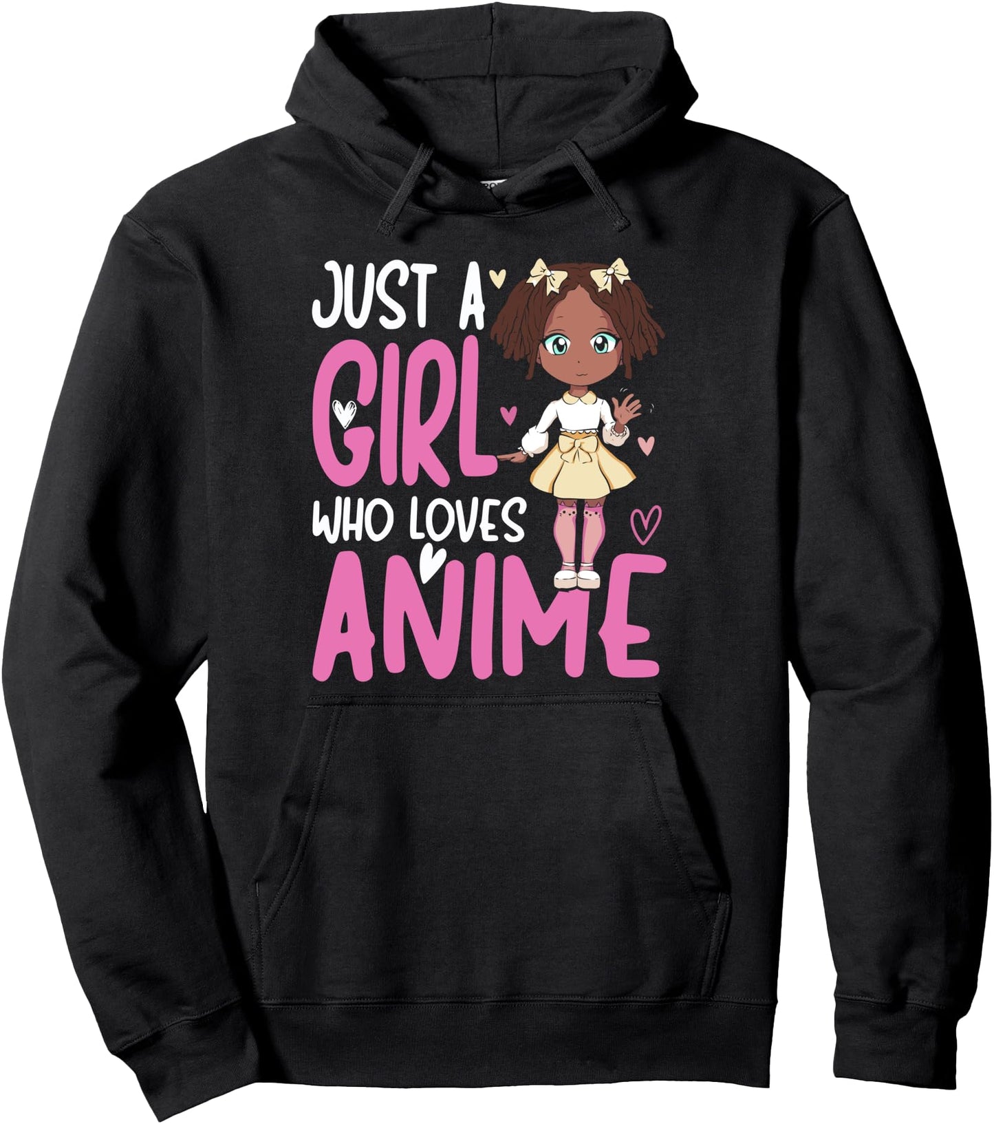Just A Girl Who Loves Anime Japanese Black Girl Pullover Hoodie