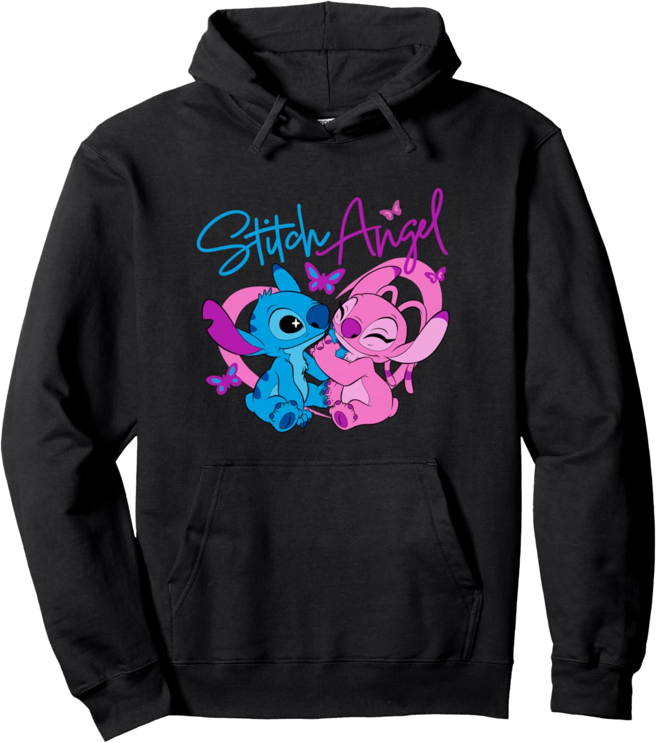 Disney Lilo & Stitch: The Series 2 Angel and Stitch Neon Pullover Hoodie