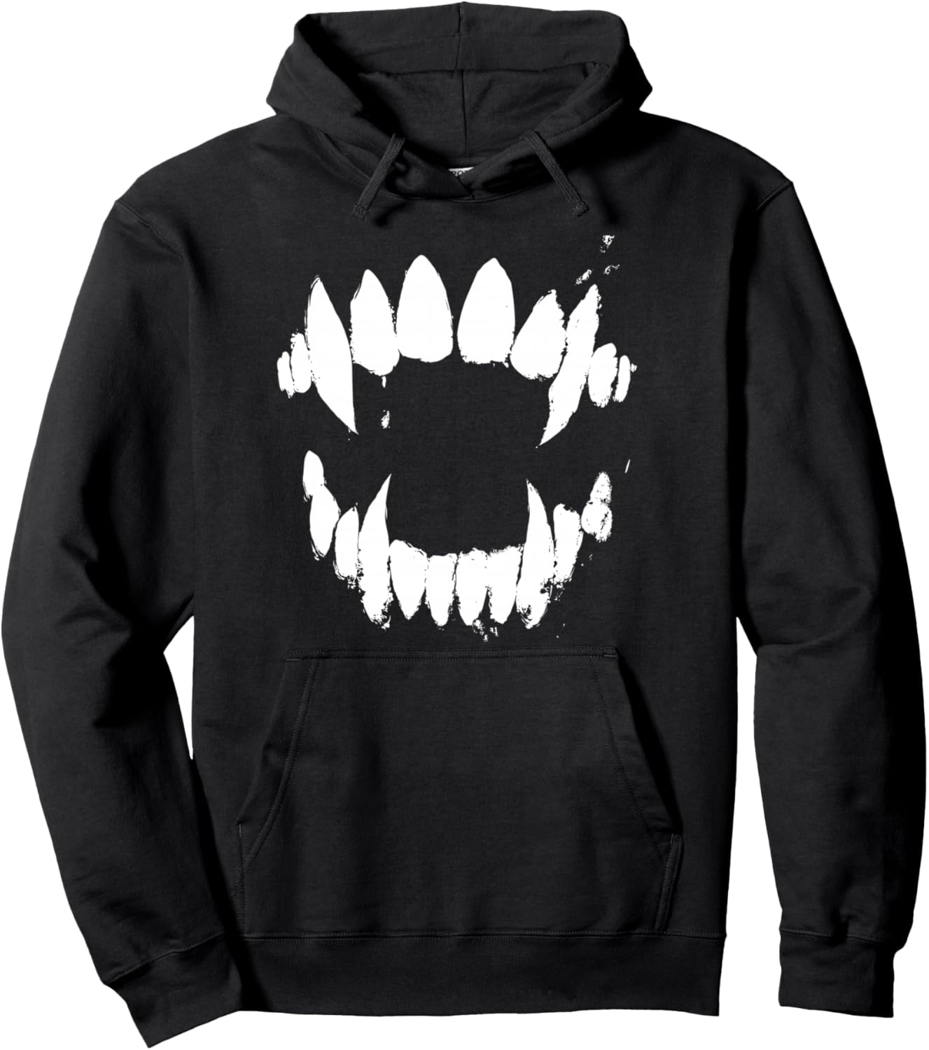 Vampire Teeth Bite Fangs Evil Bite Mark Vicious Bite Grungy Pullover Hoodie