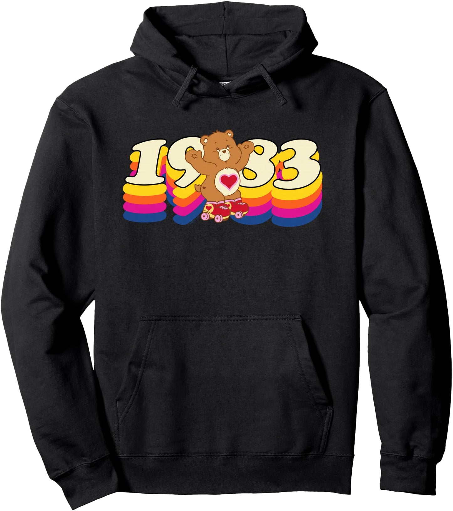 Care Bears Tenderheart 1983 Rollerskating Retro Cartoon Pullover Hoodie