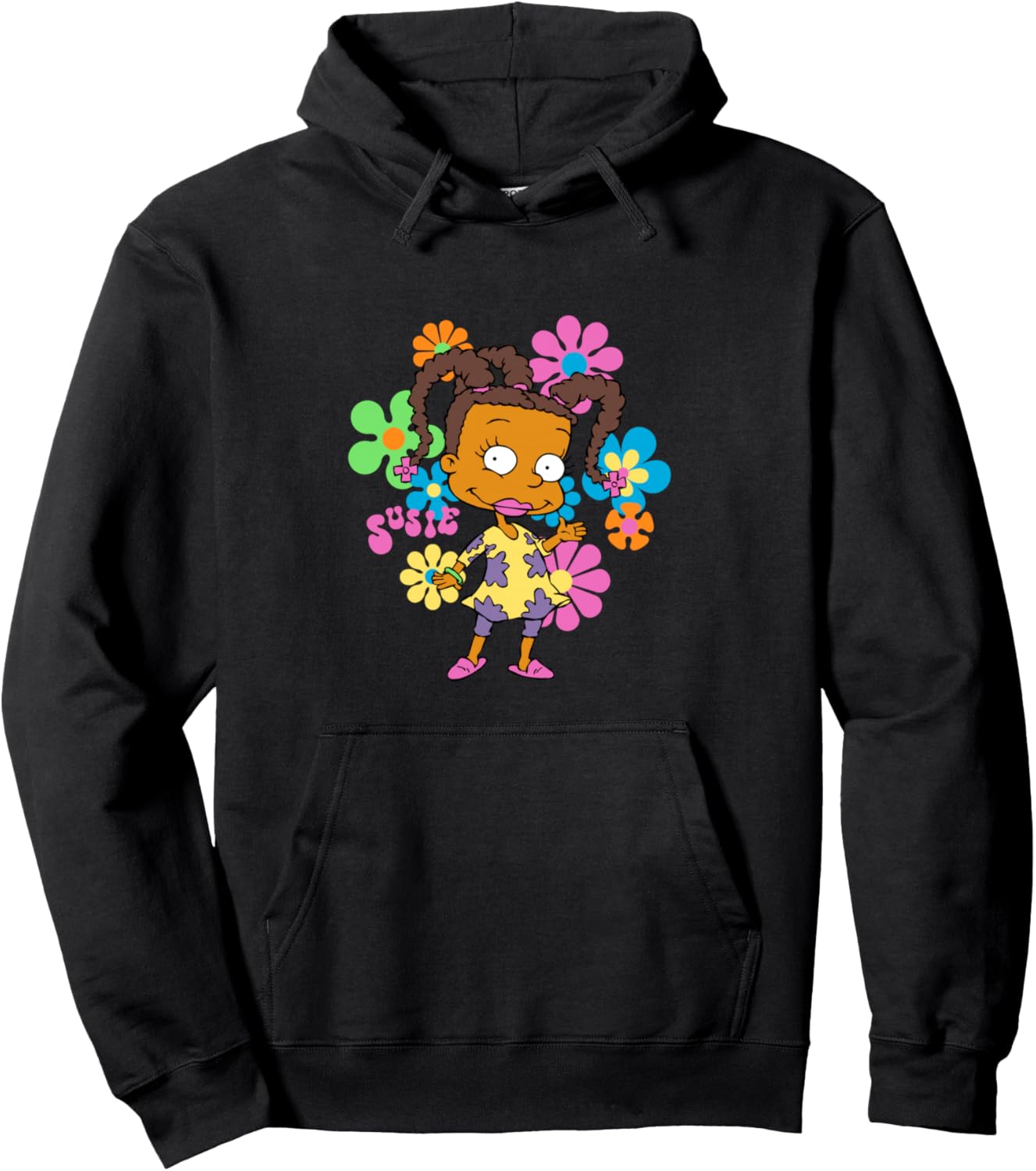 Rugrats Susie With Bright Retro Flower Power Background Pullover Hoodie