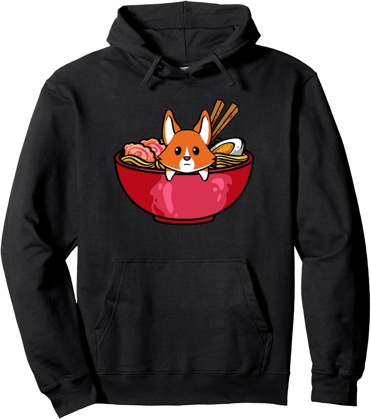Kawaii Ramen Corgi Hoodie Japanese Anime Noodles Top