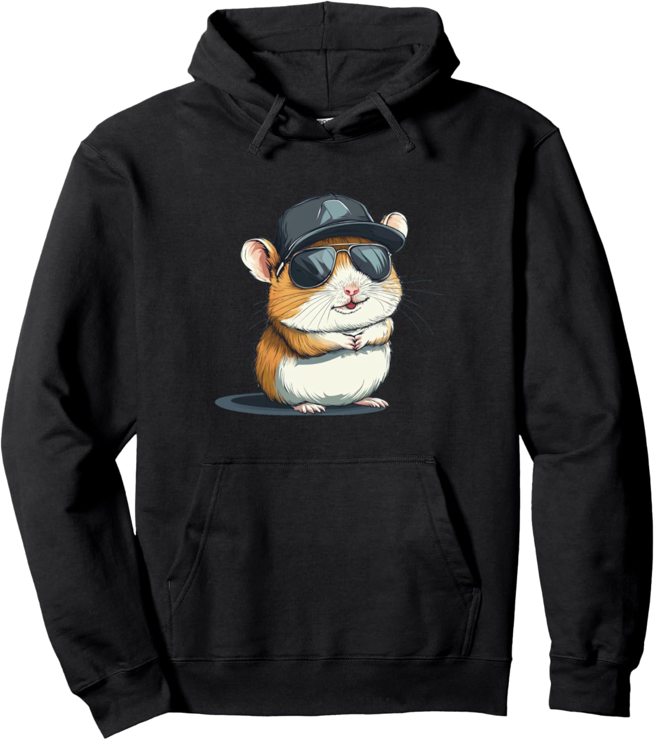 Casual Hamster with Headgear for Pets and Cap Lovers Pullover Hoodie