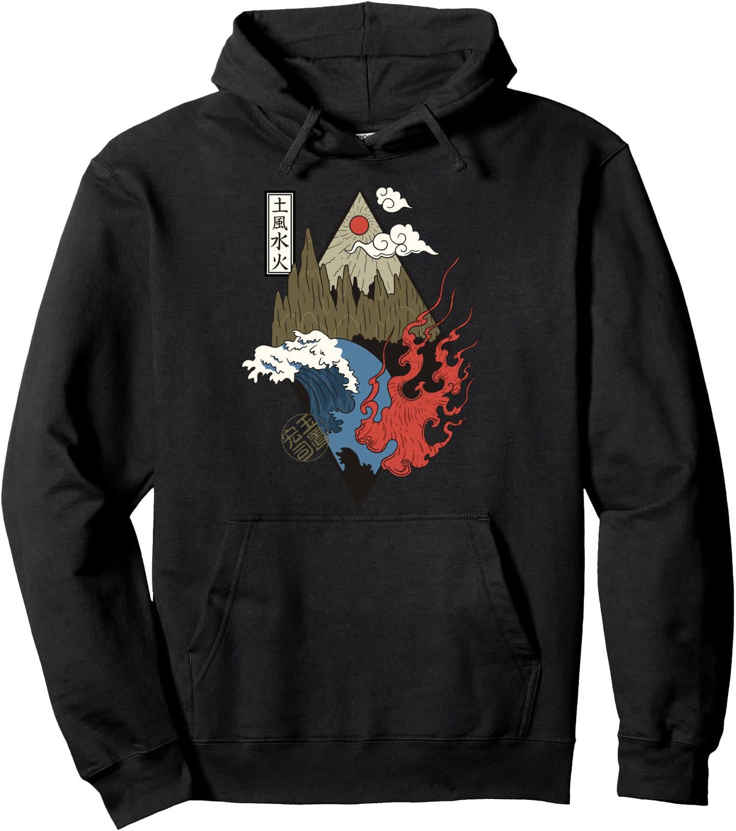 Nature design four elements in japanese style Pullover Hoodie