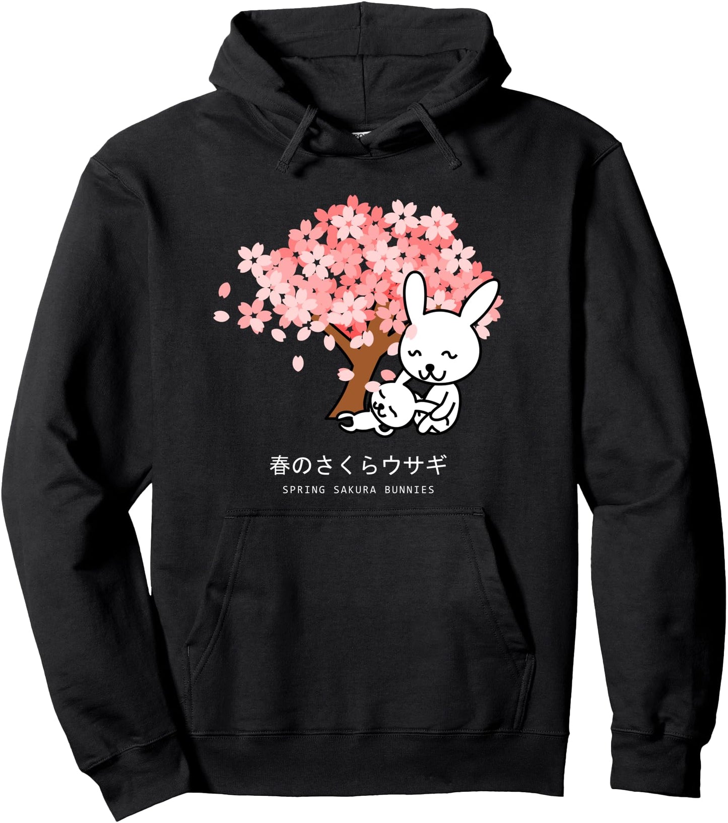 Cherry Blossom Hoodie Japanese Anime Bunnies Spring Pullover Hoodie