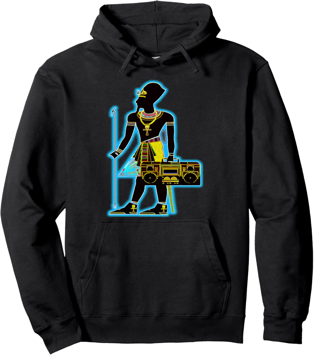 Kemetic Egyptian Pharaoh Hip-Hop Hipster Boombox Anime Pullover Hoodie