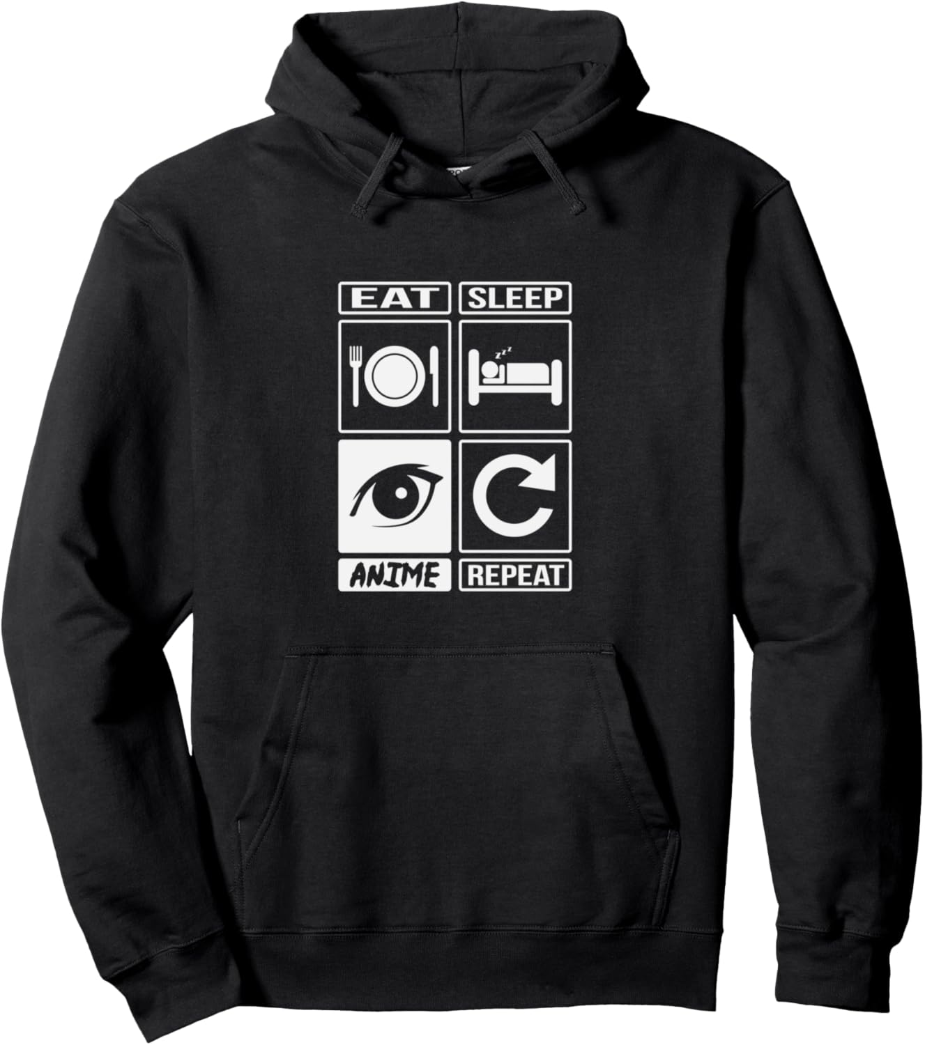 Eat Sleep Anime Repeat Anime Lovers Pullover Hoodie
