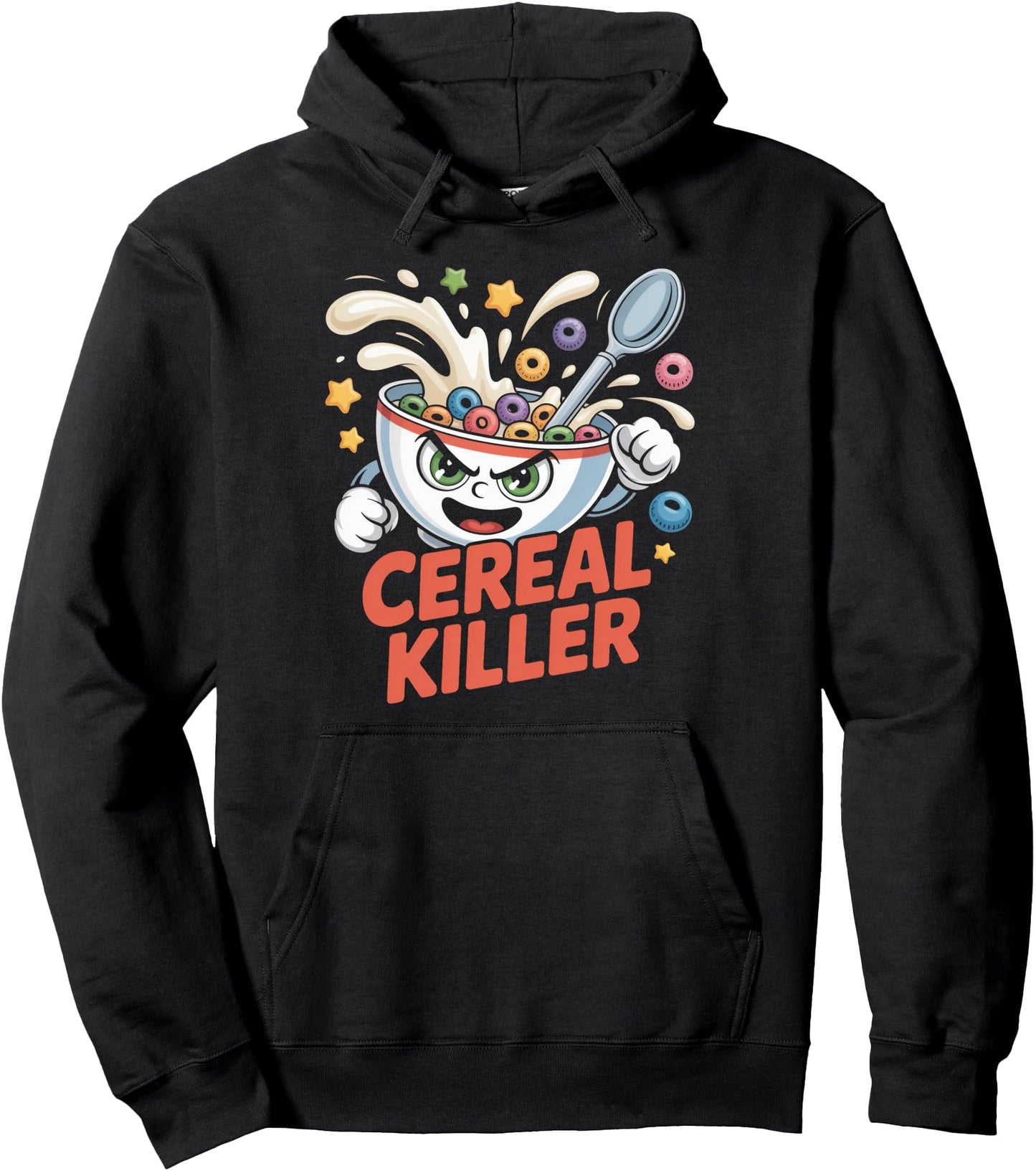 Cereal Killer Cartoon Bowl Funny Breakfast Pullover Hoodie