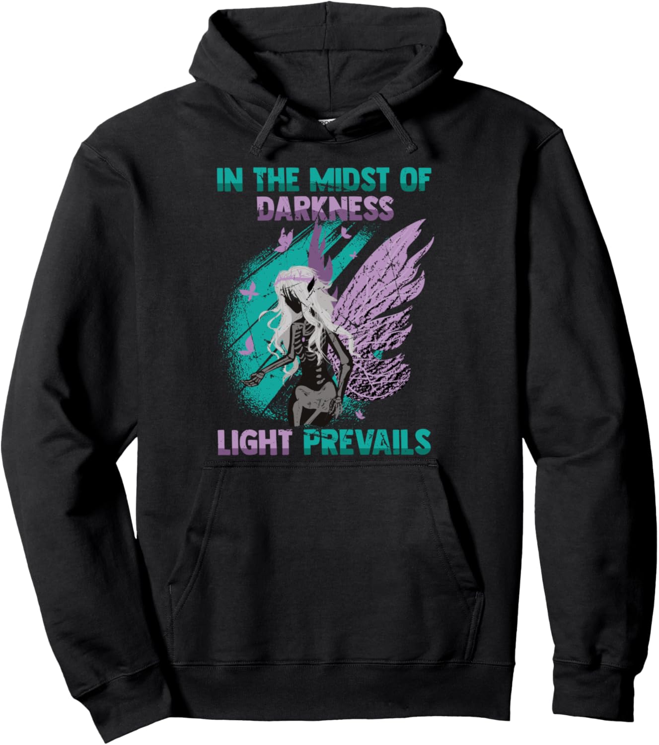 In The Midst Of Darkness, Light Prevails - Otaku Anime Girl Pullover Hoodie