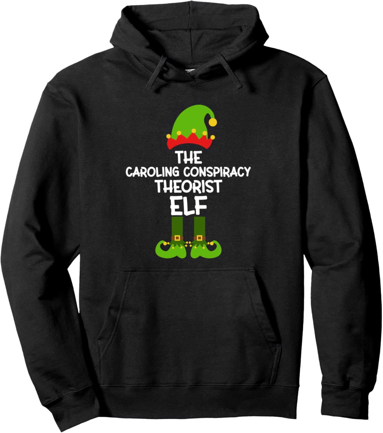 Caroling Conspiracy Theorist Elf Matching Family Christmas Pullover Hoodie