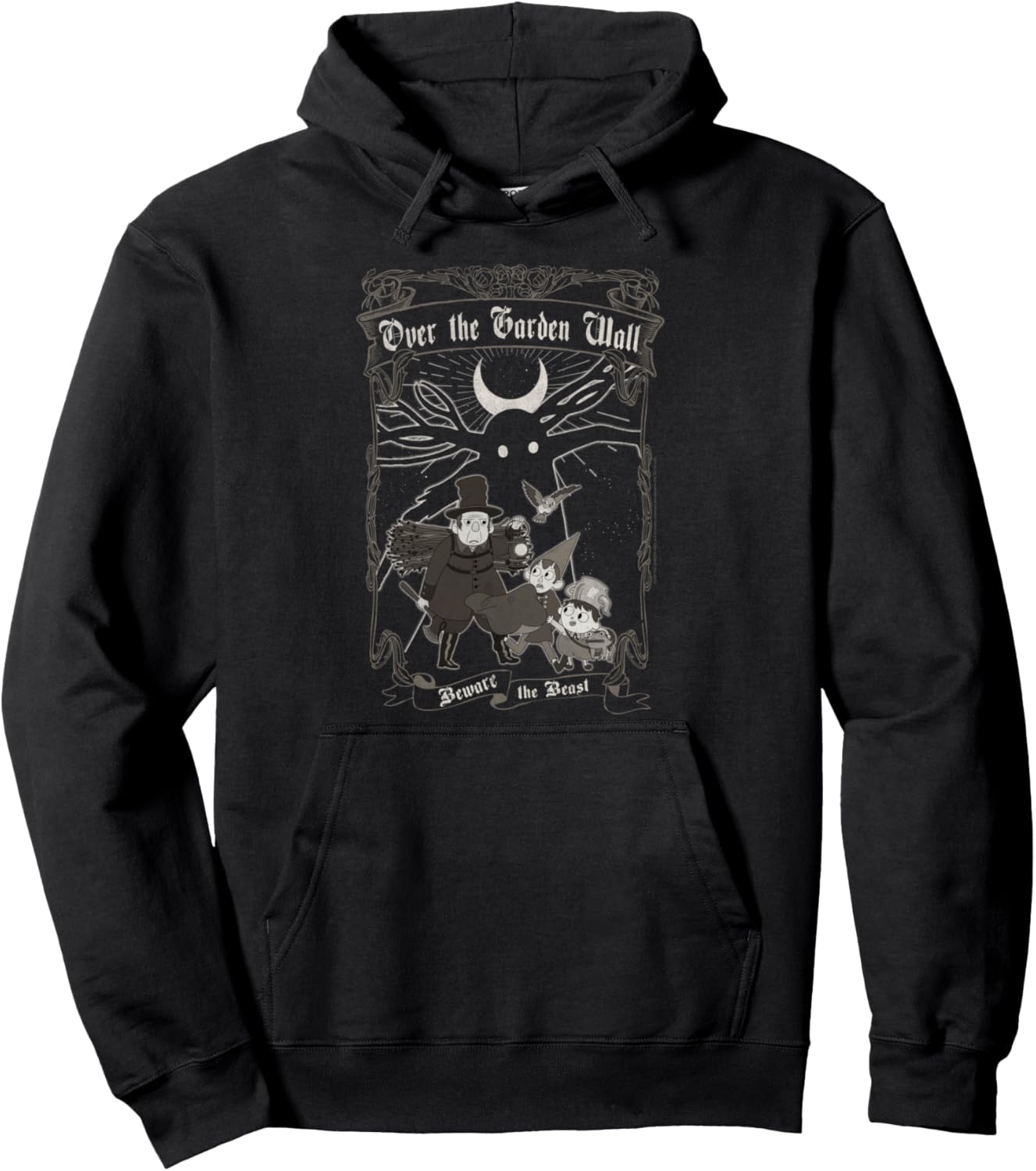 Over the Garden Wall Vintage Framed Scene Spooky Cartoon Pullover Hoodie