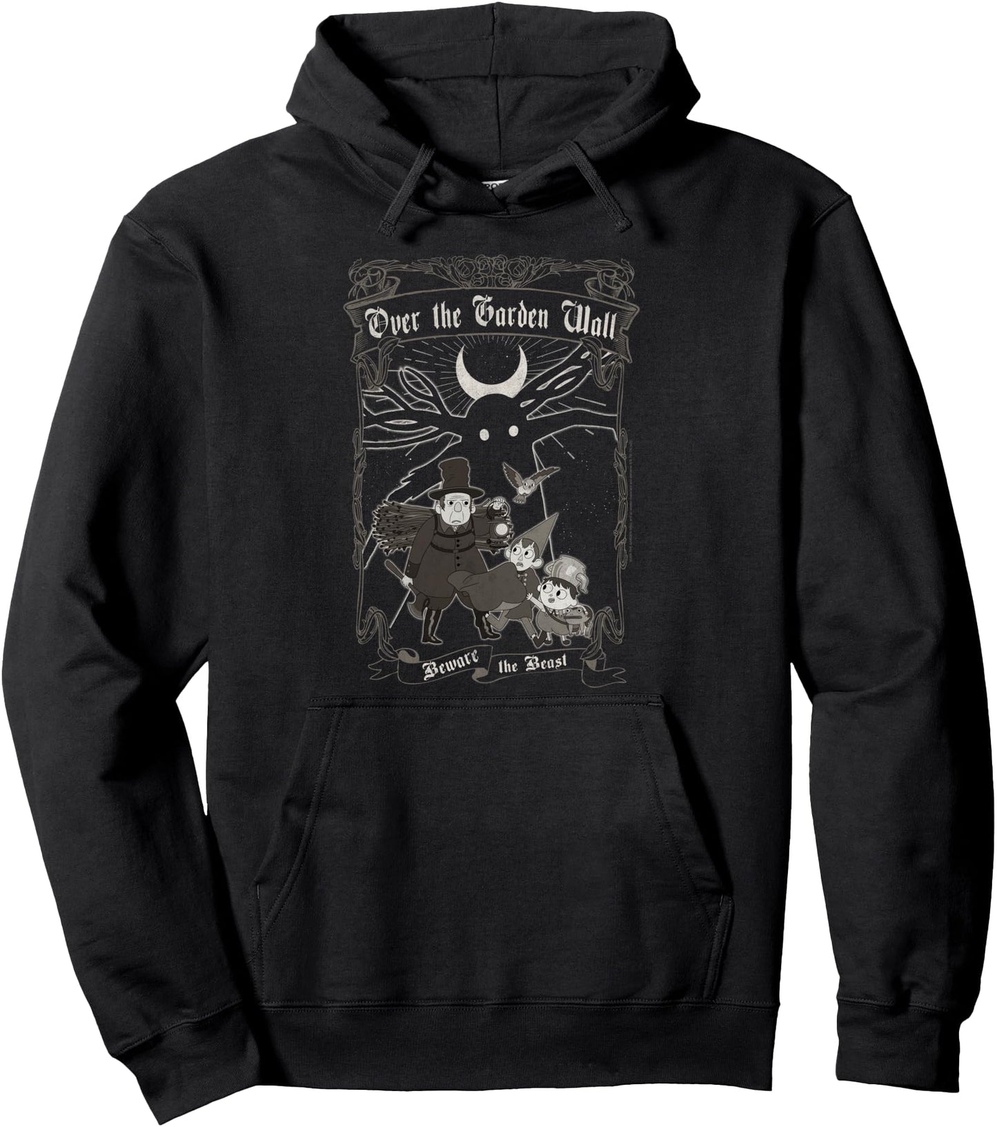 Over the Garden Wall Vintage Framed Scene Spooky Cartoon Pullover Hoodie