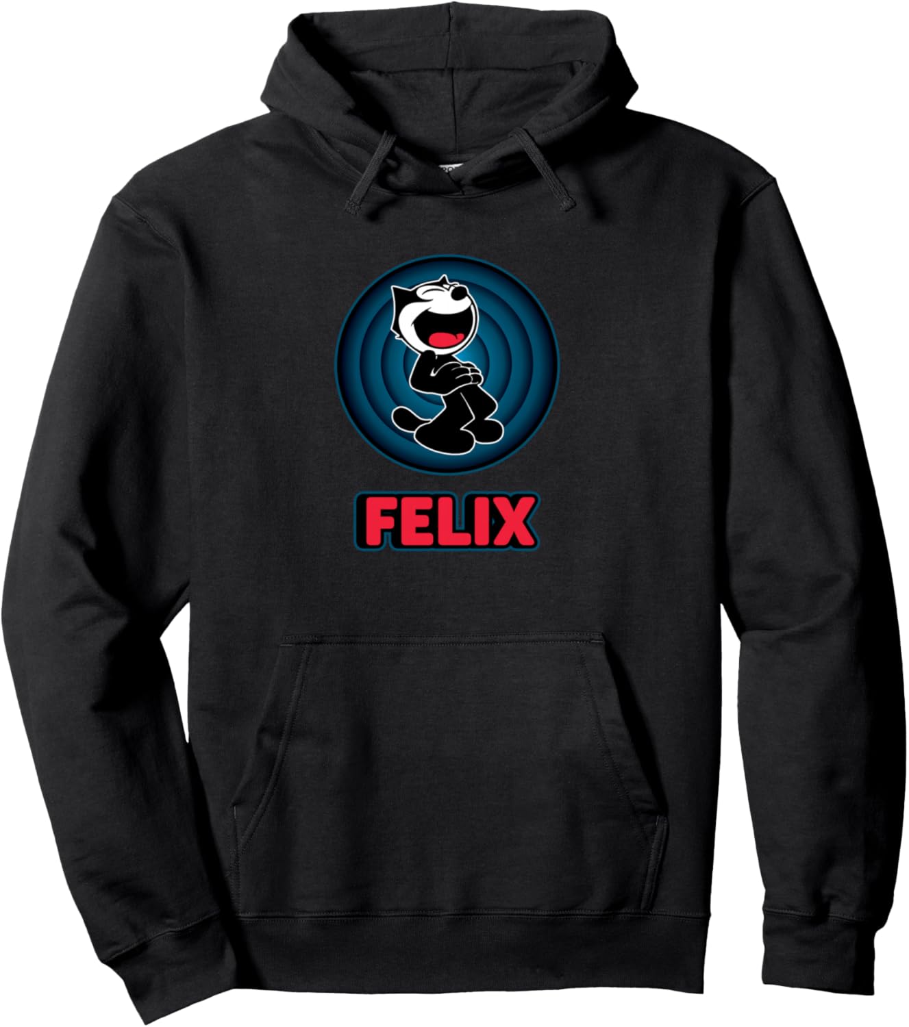 Happy Felix Cat Cartoon Circle Retro Felix Cat Comics Pullover Hoodie