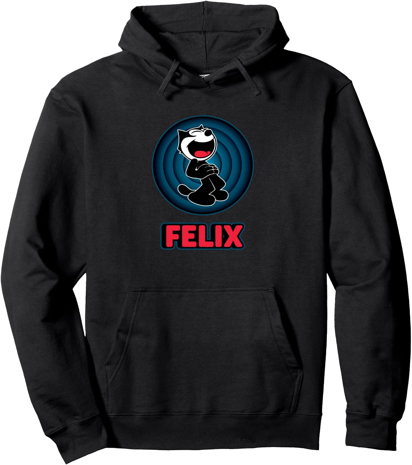 Happy Felix Cat Cartoon Circle Retro Felix Cat Comics Pullover Hoodie