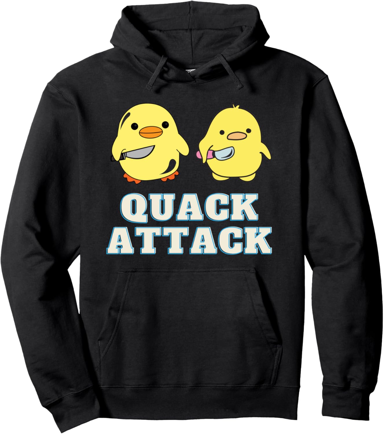 Quack Attack By Angry Green and Yellow Duck Pullover Hoodie