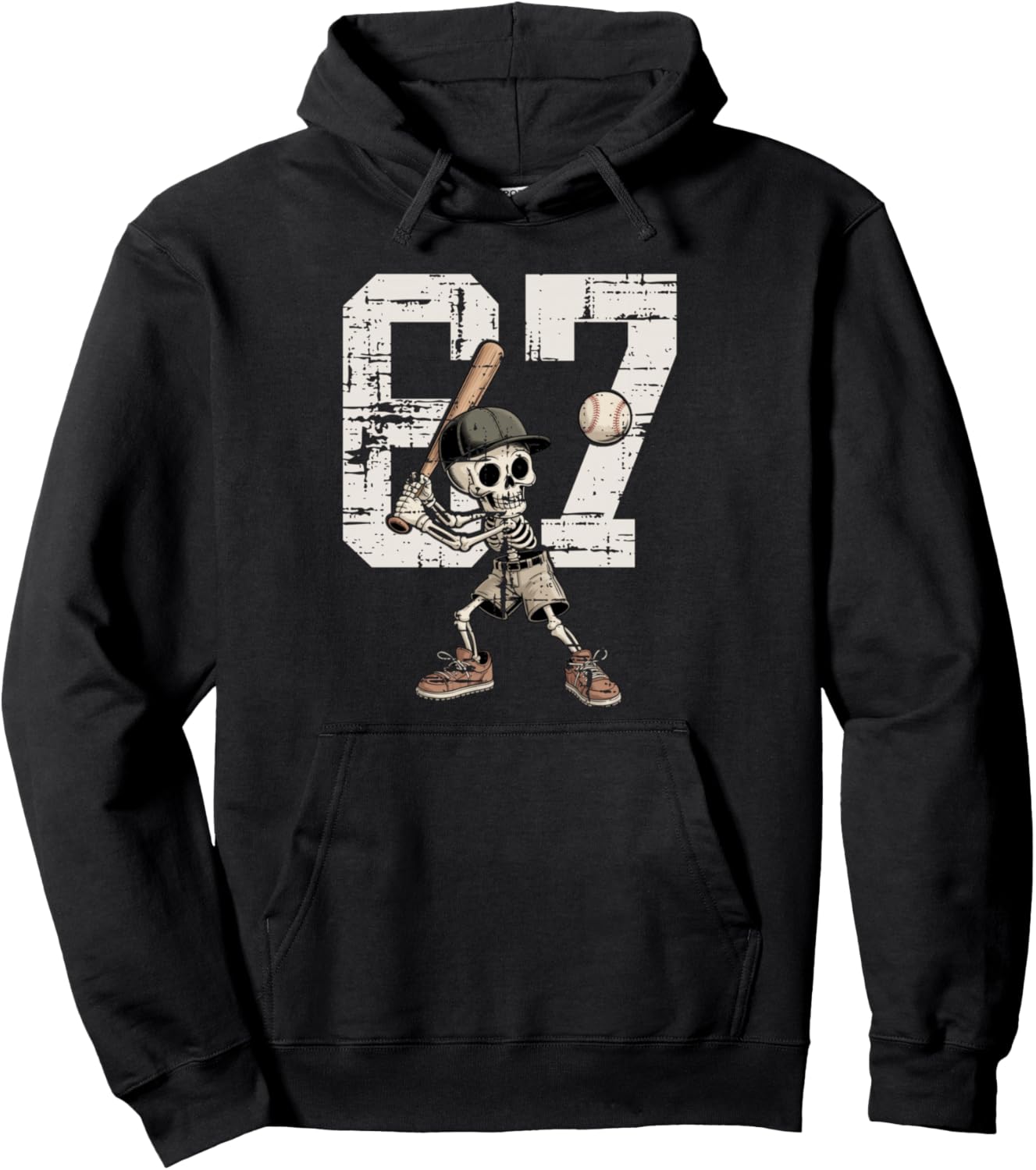 67 Skeleton Funny Six Seven Halloween Meme Vintage Baseball Pullover Hoodie