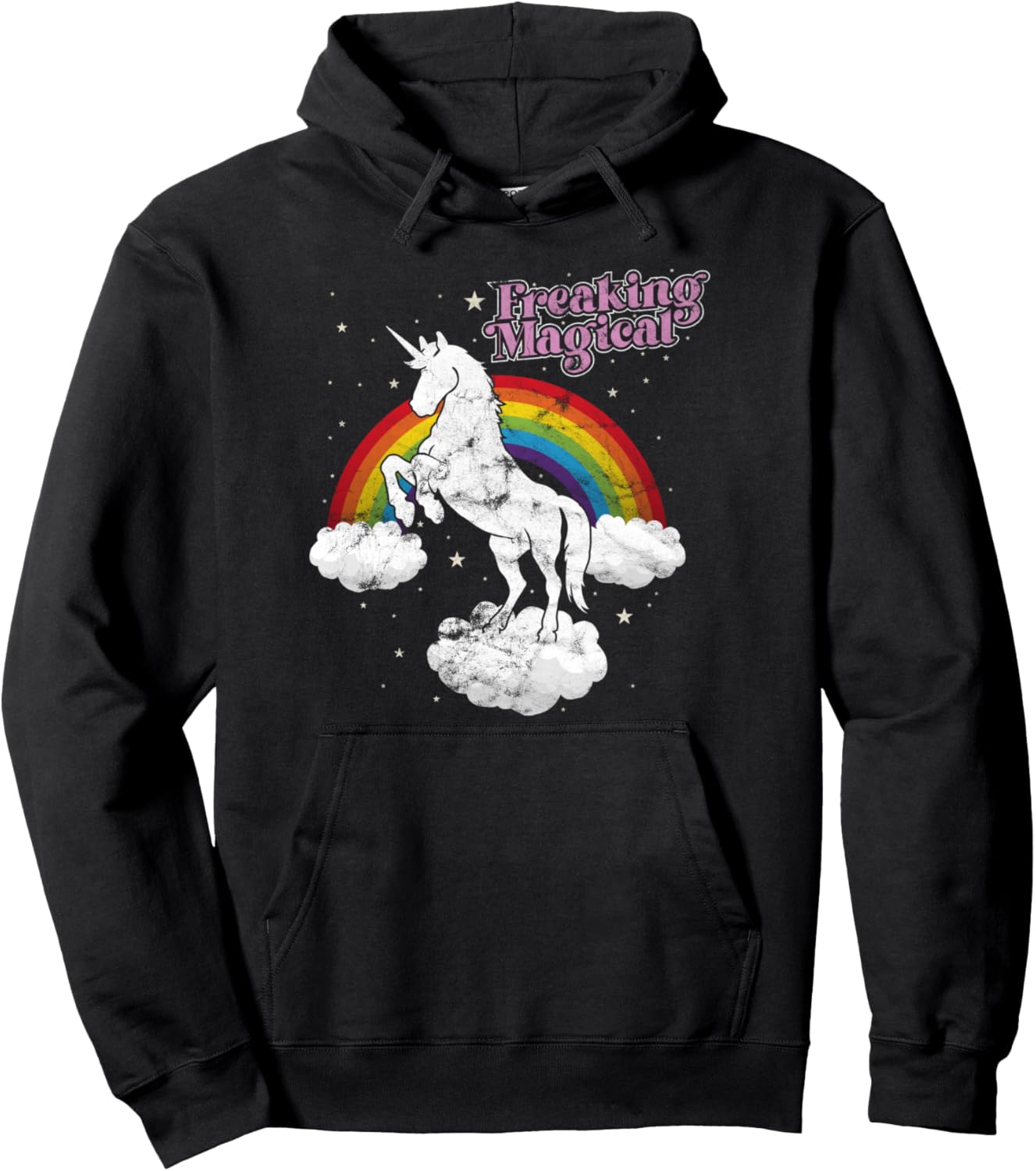 Funny Retro Freaking Magical Adult Unicorn Rainbow Party Pullover Hoodie