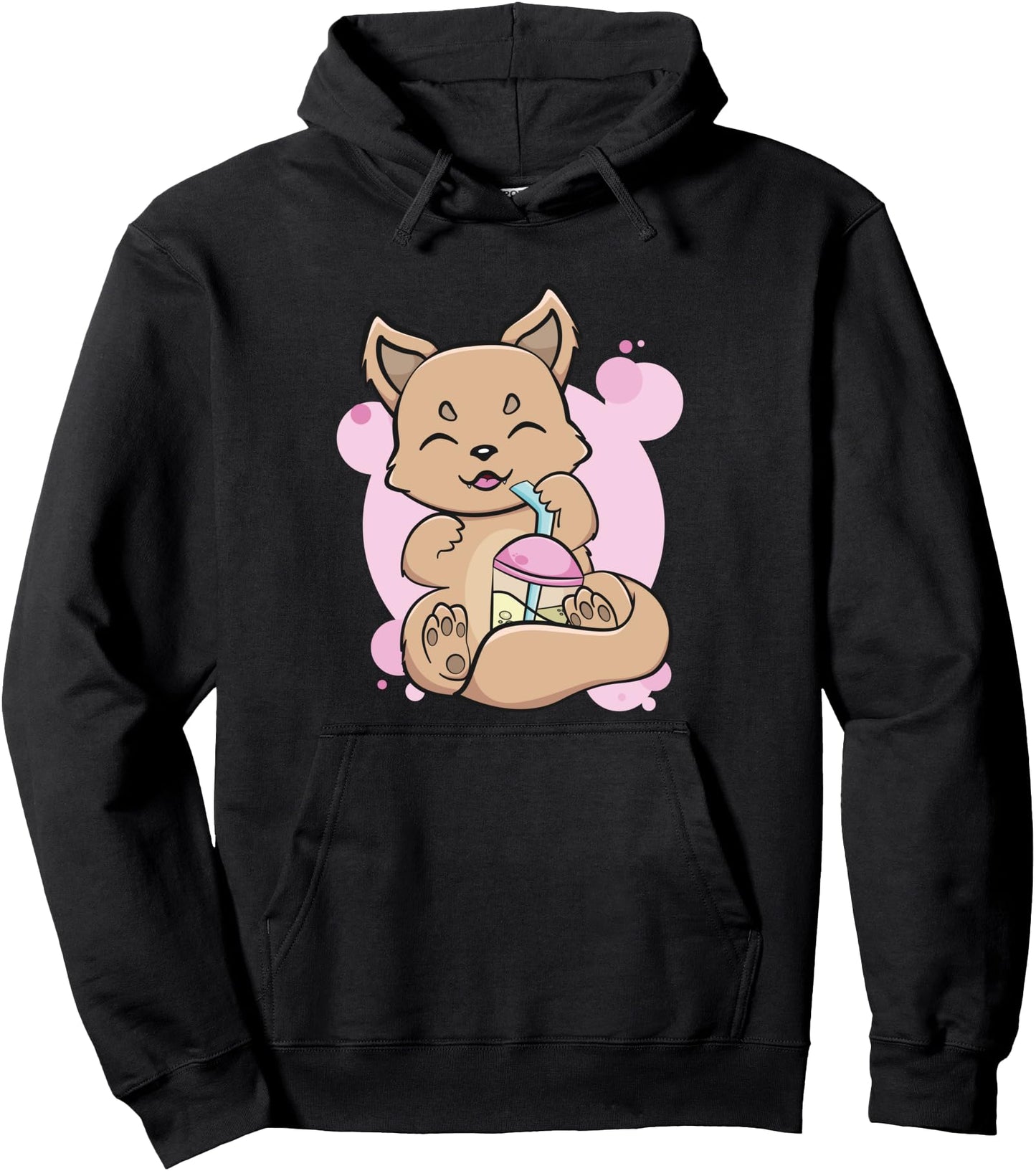 Dingo Boba Tea Bubble Strawberry Milk Otaku Anime Pullover Hoodie