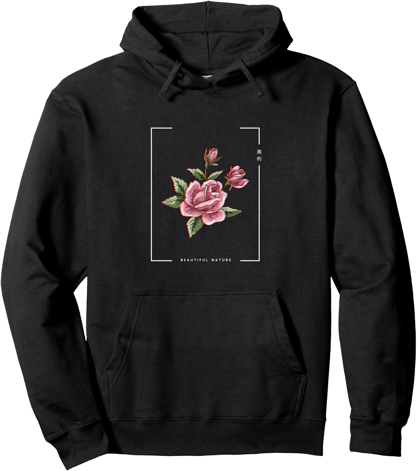 Japanese Aesthetic Vaporwave Nature Flower Glitch Anime Pullover Hoodie