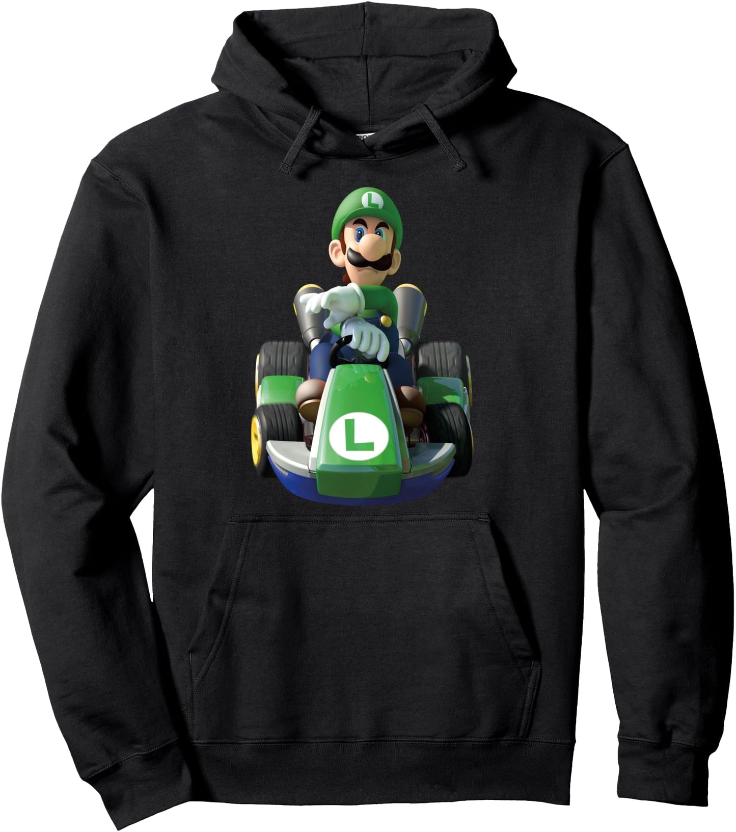 Mario Kart Racing Luigi Speedy Racer Vintage Portrait Pullover Hoodie