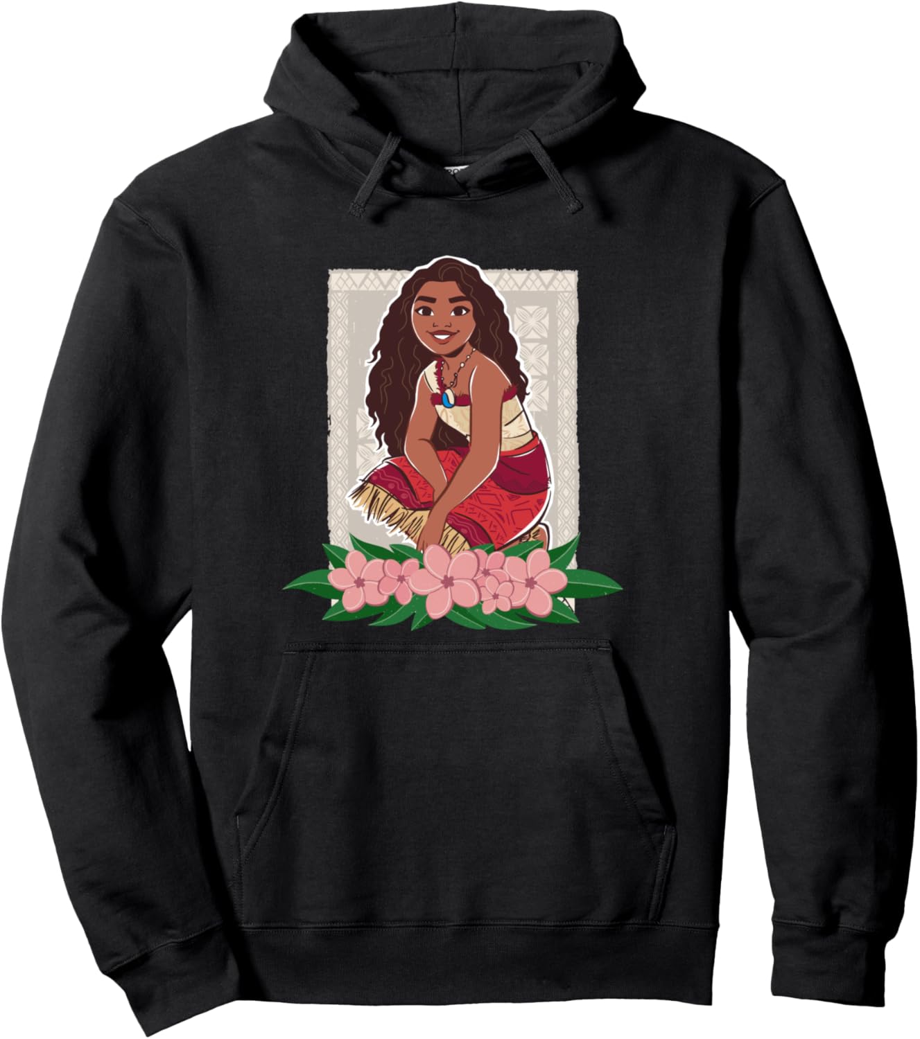 Disney Moana 2 Tropical Floral Princess Panel Pullover Hoodie