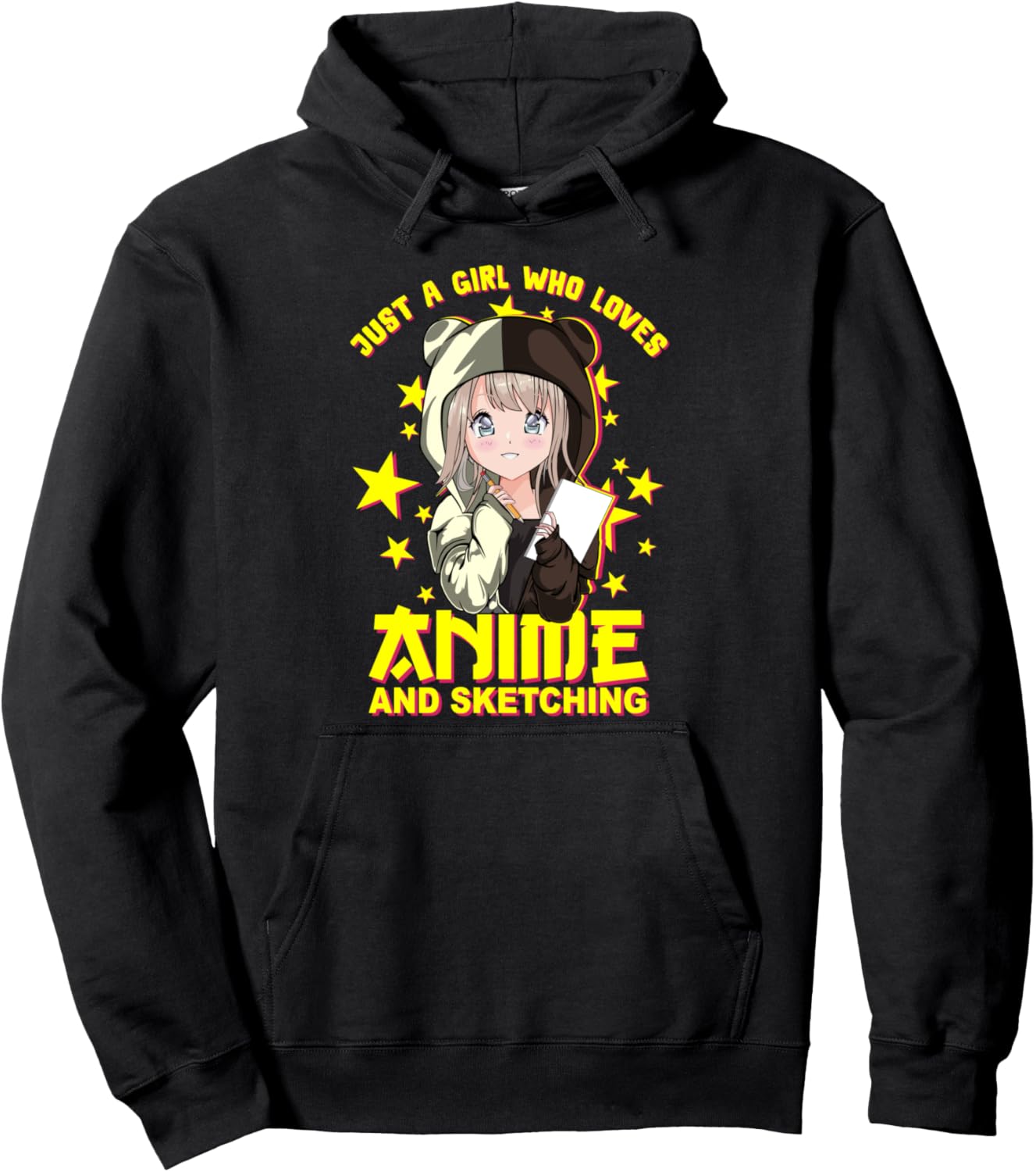 Kawaii Otaku Neko Girl - Cute Japanese Sketching & Anime Pullover Hoodie