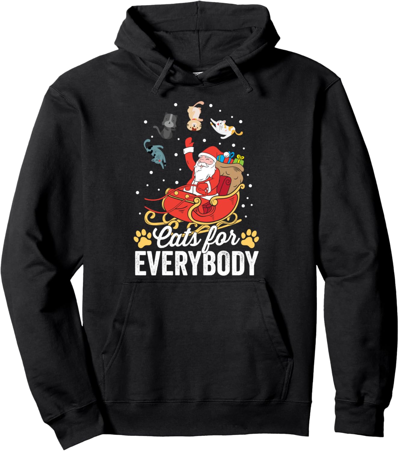 Cats For Everybody Santa Kitties Merry Christmas Costume Pullover Hoodie