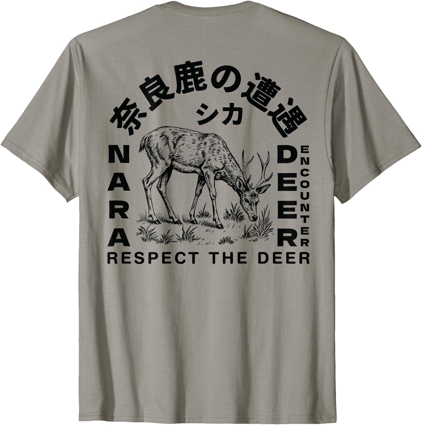 Nara Deer Encounter Japanese Kanji Wild animal ART BACK